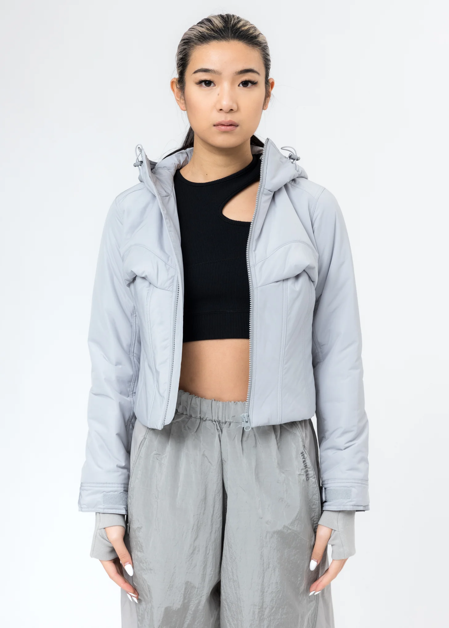 Light Grey Quill Padded Jacket - Image 5
