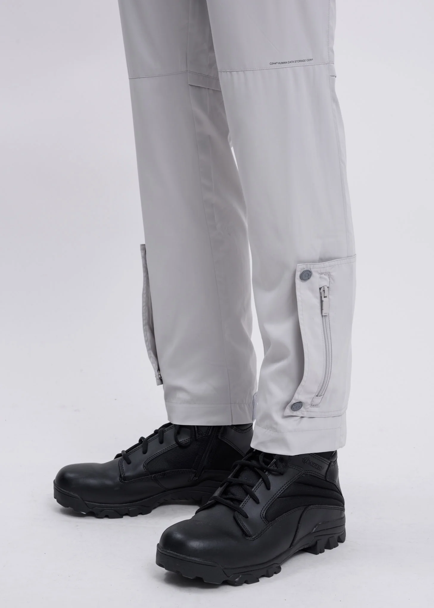 Light Grey Side Pockets Track Pants - Image 2