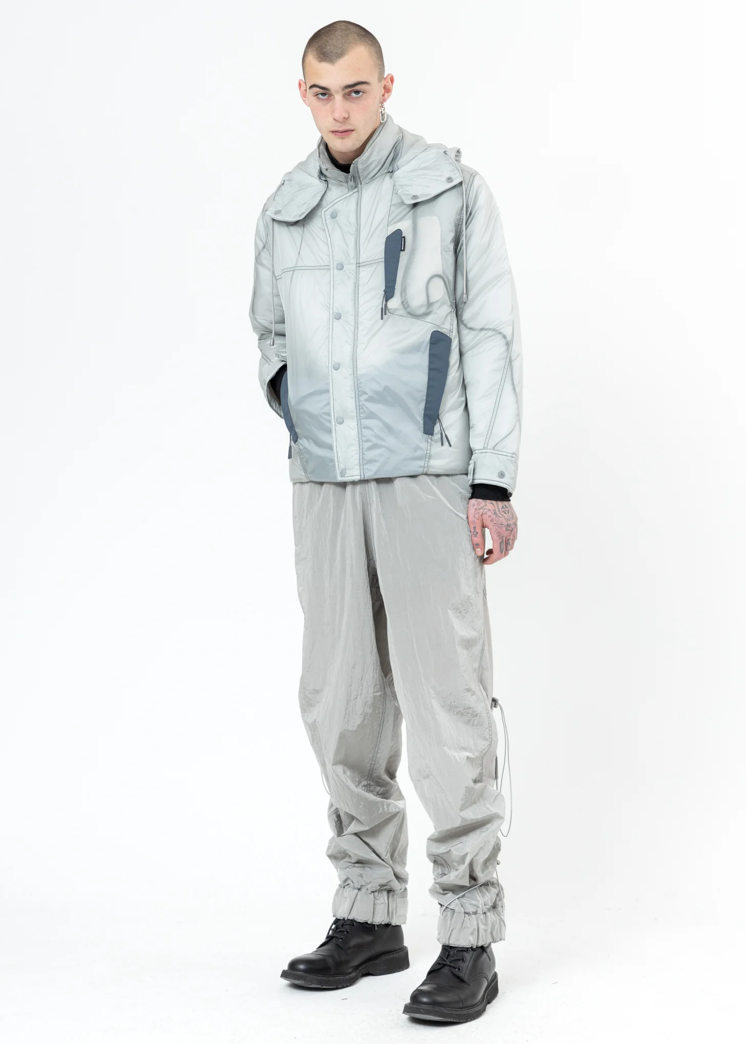 Light Grey Transparent Padded Jacket - Image 6