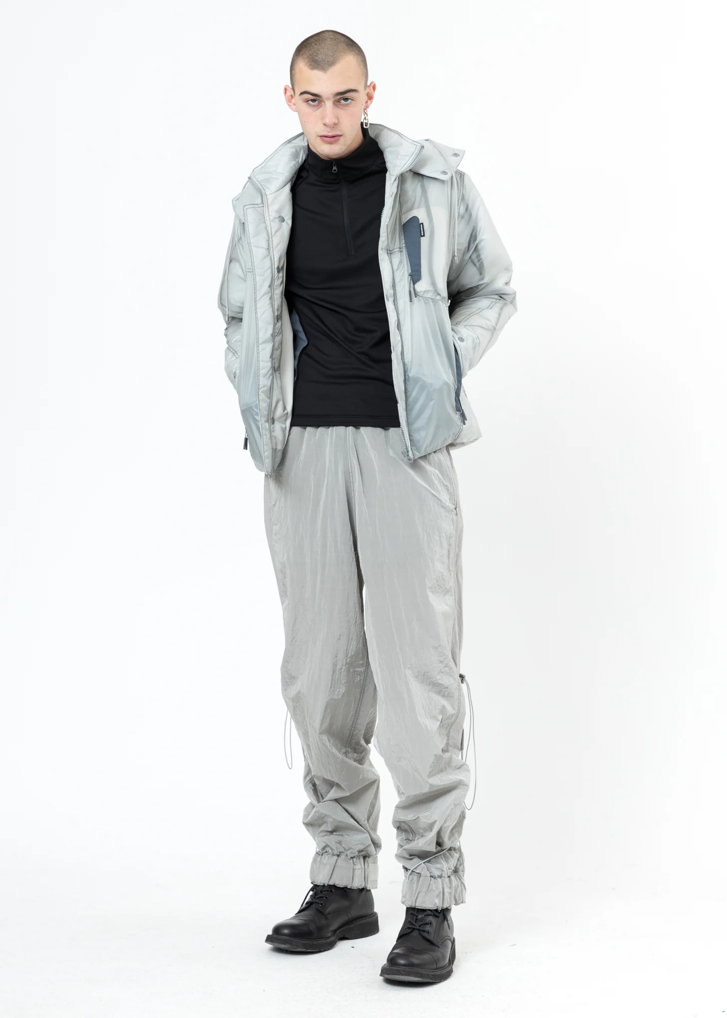 Light Grey Transparent Padded Jacket - Image 8