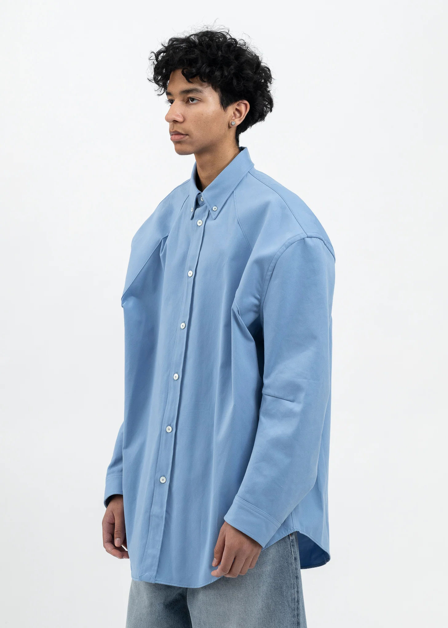 Light/Pastel Blue COTTON Shirt - Image 3
