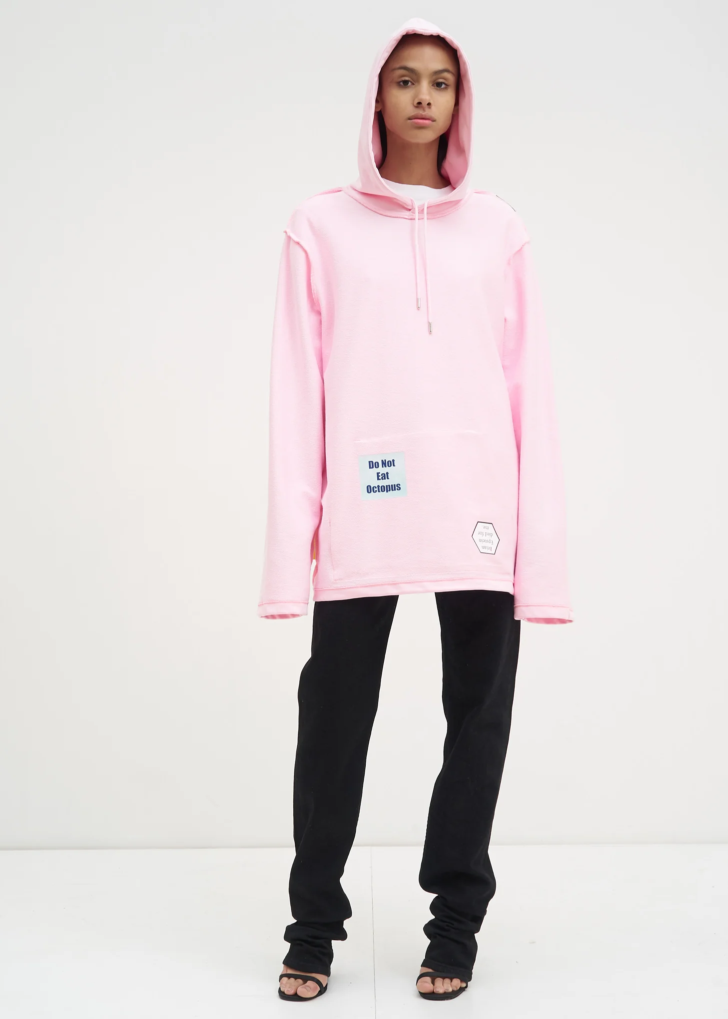 Light Pink Flat Hem Hoodie - Image 8