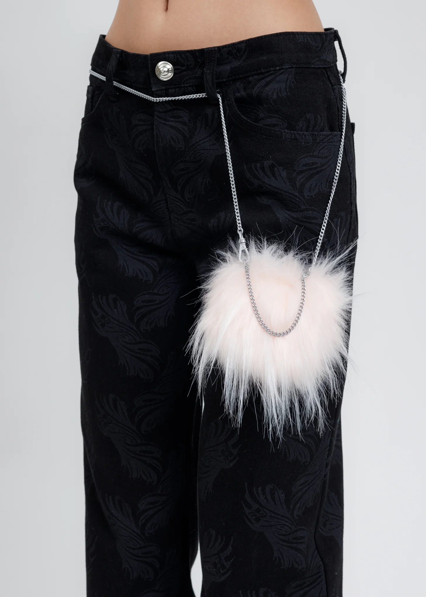 Light Pink Fur Micro Mini Cross Bag - Image 2