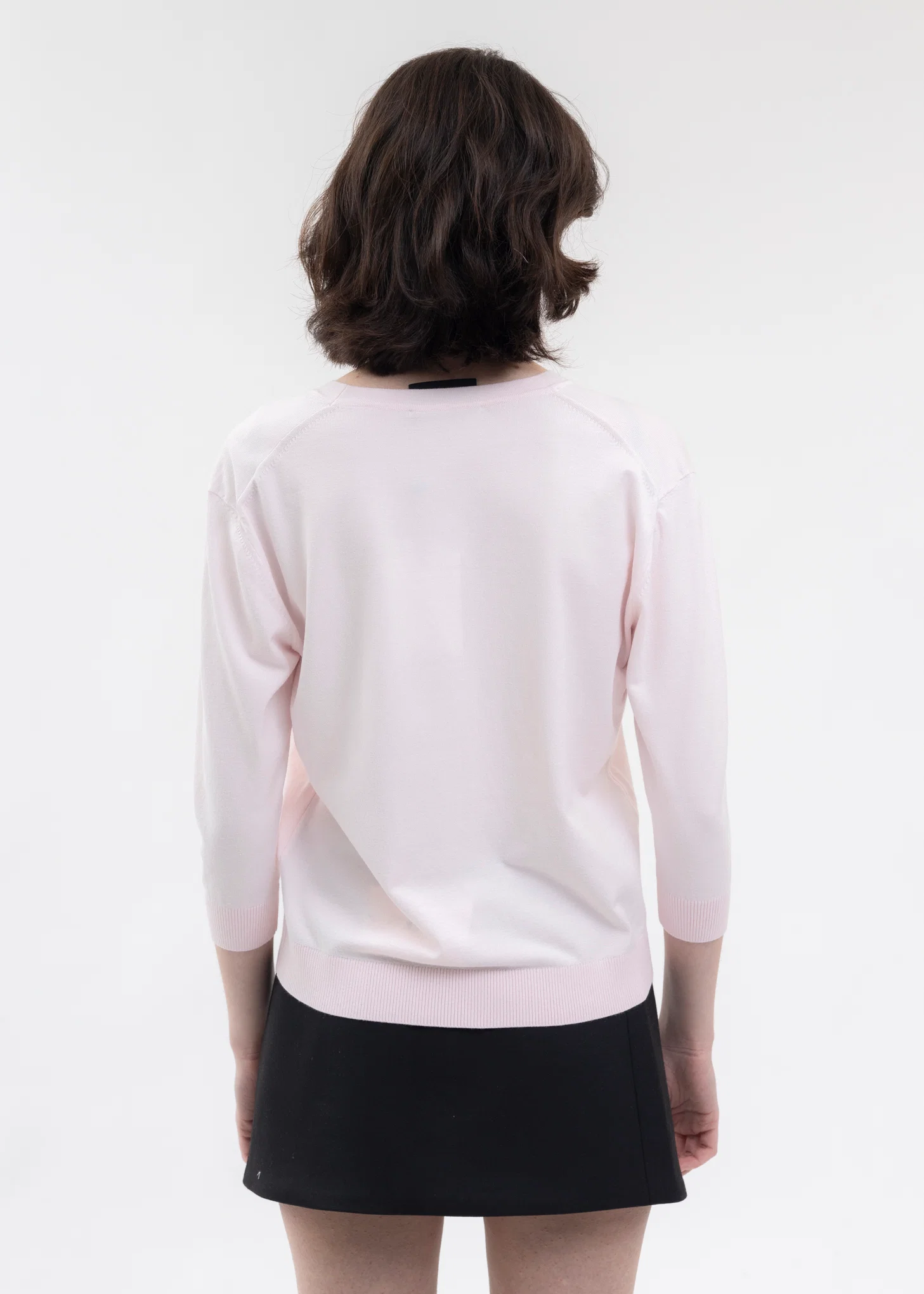 LIGHT PINK WOMENS 3/4-SLEEVED CARDIGAN - Image 3