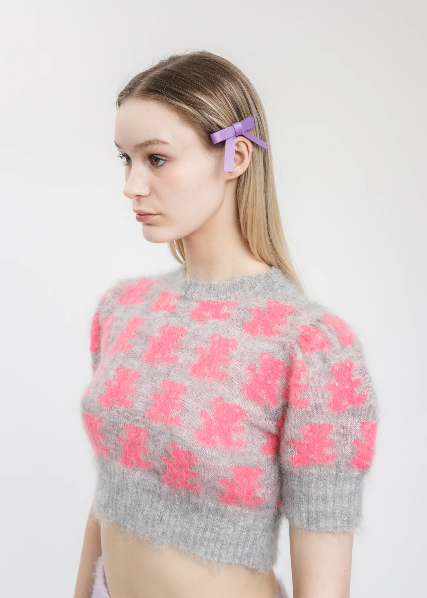 Lilac Bow Small Hair Clip - Image 2