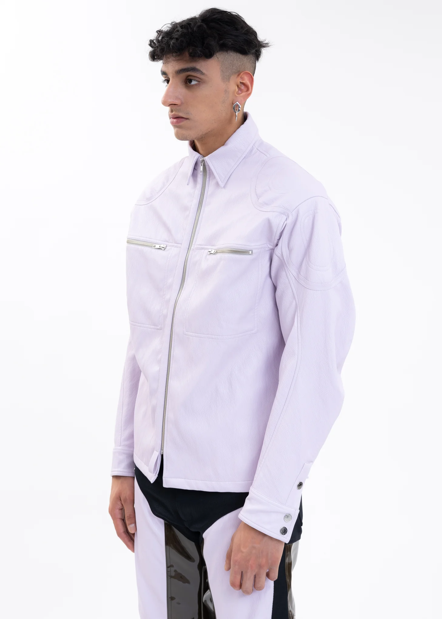 Lilac SHIRT W PATCHES AND ZIPS - Image 3