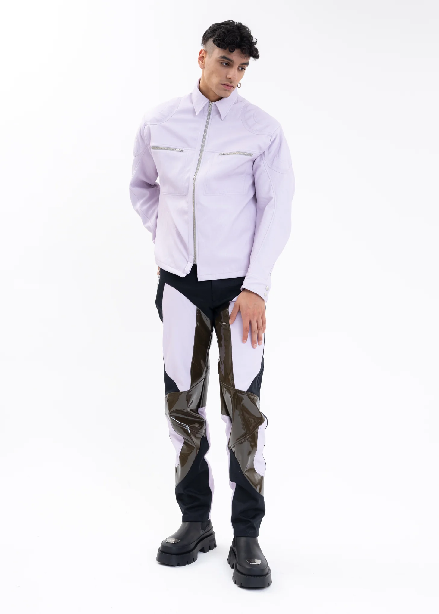 Lilac SHIRT W PATCHES AND ZIPS - Image 5
