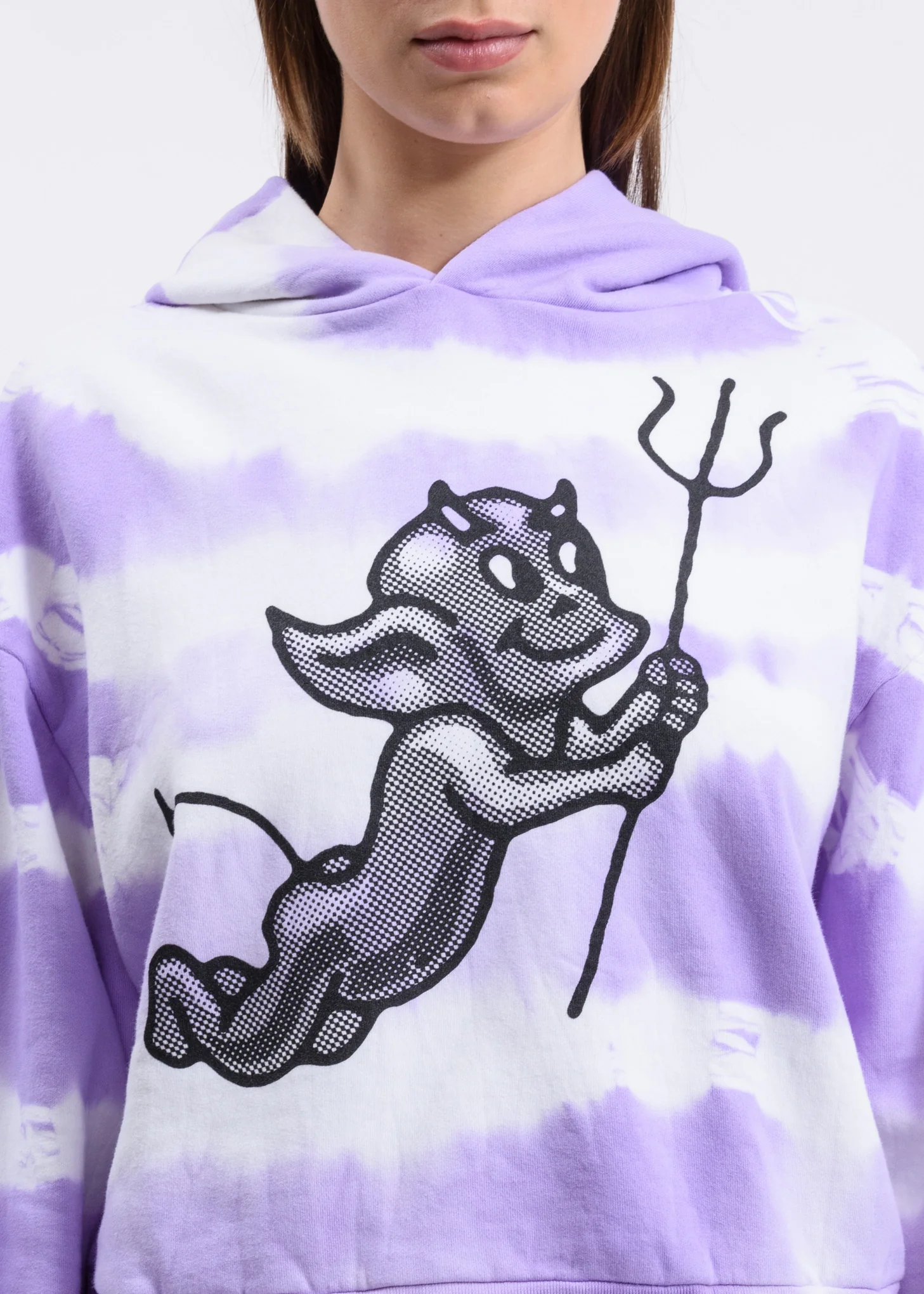 Lilac Tie Dye Cherub Devil Hoodie - Image 2
