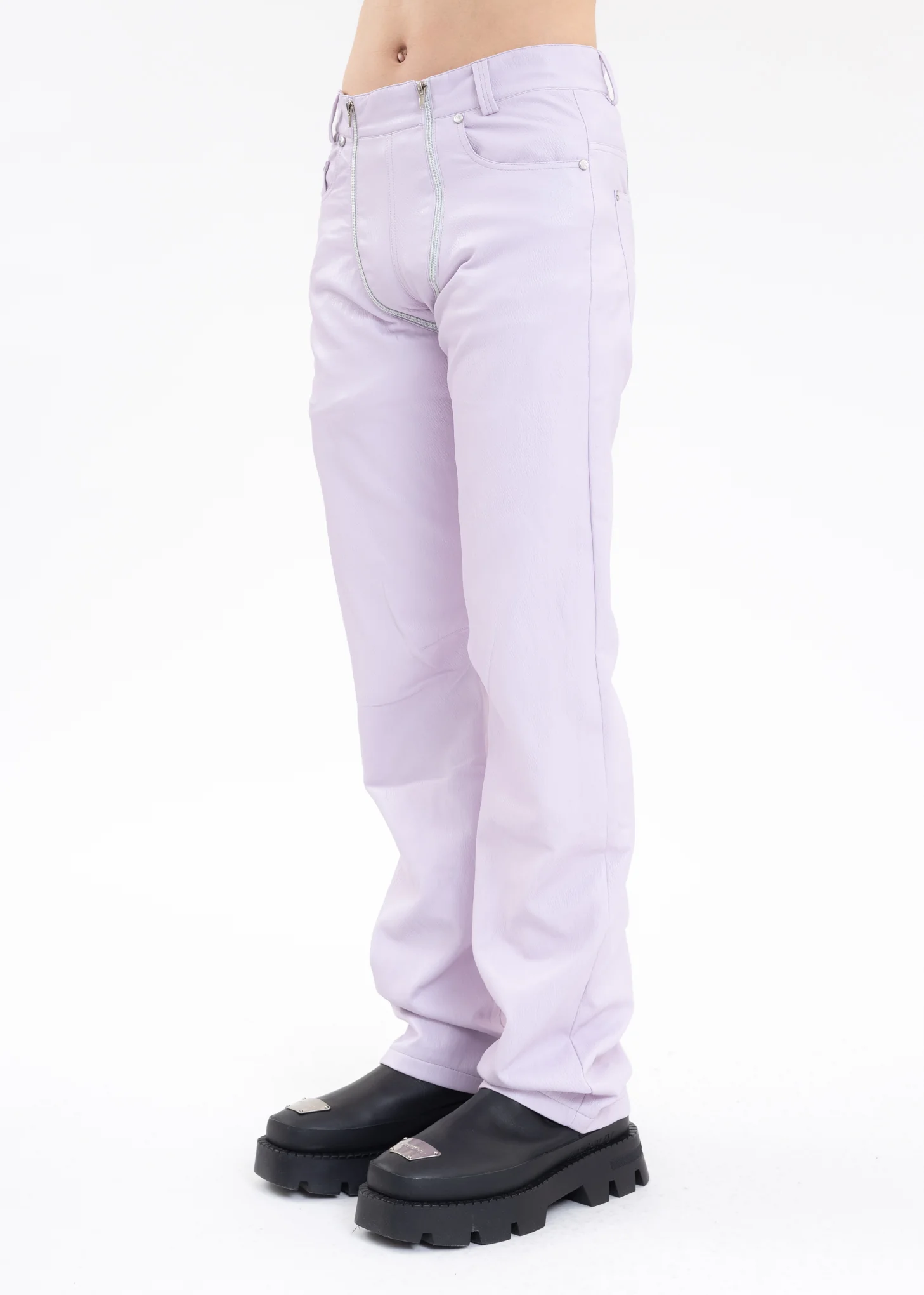 LILAC TROUSERS WITH DOUBLE ZIP - Image 3