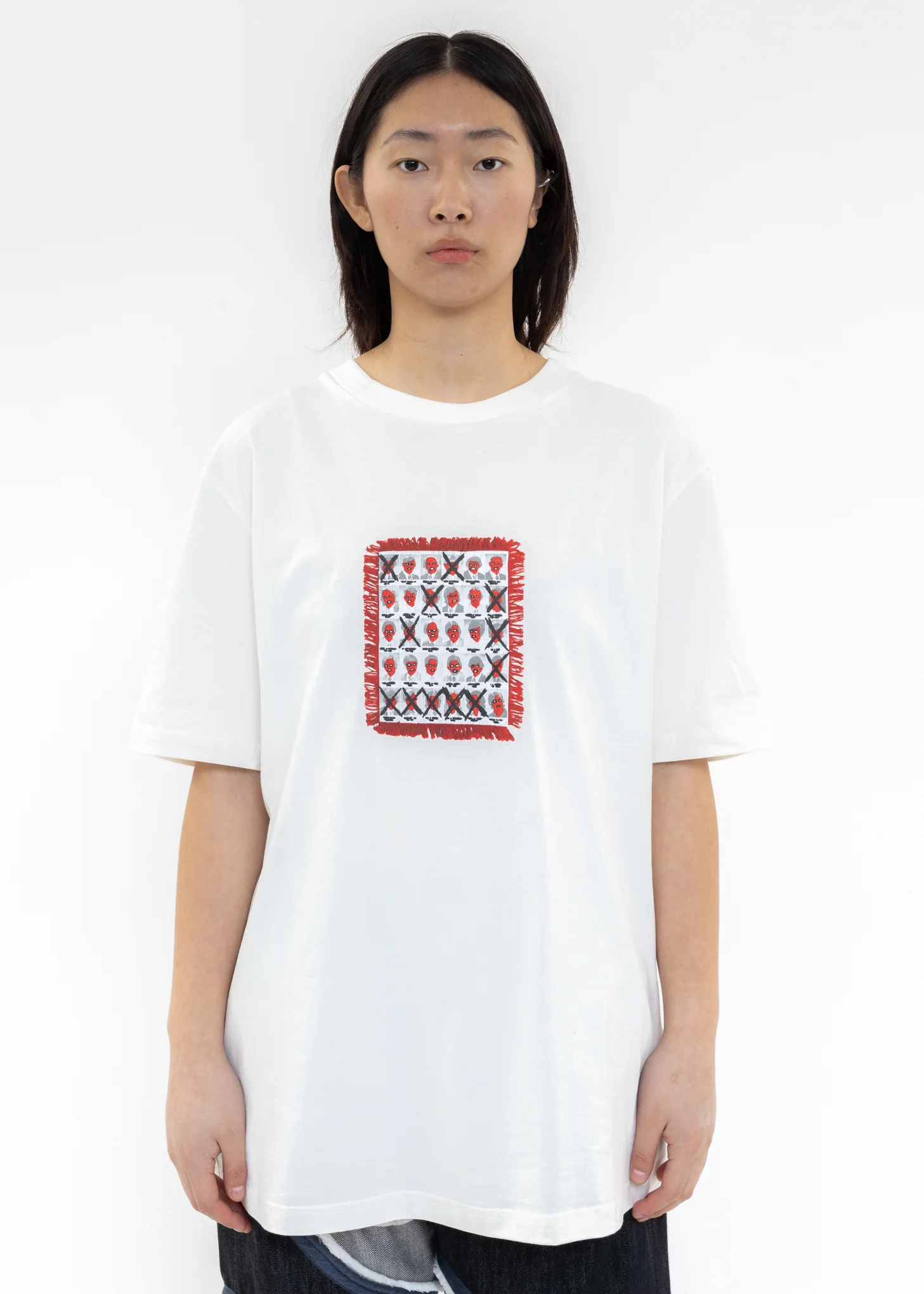 Lily White T-Shirt With Multi Faces