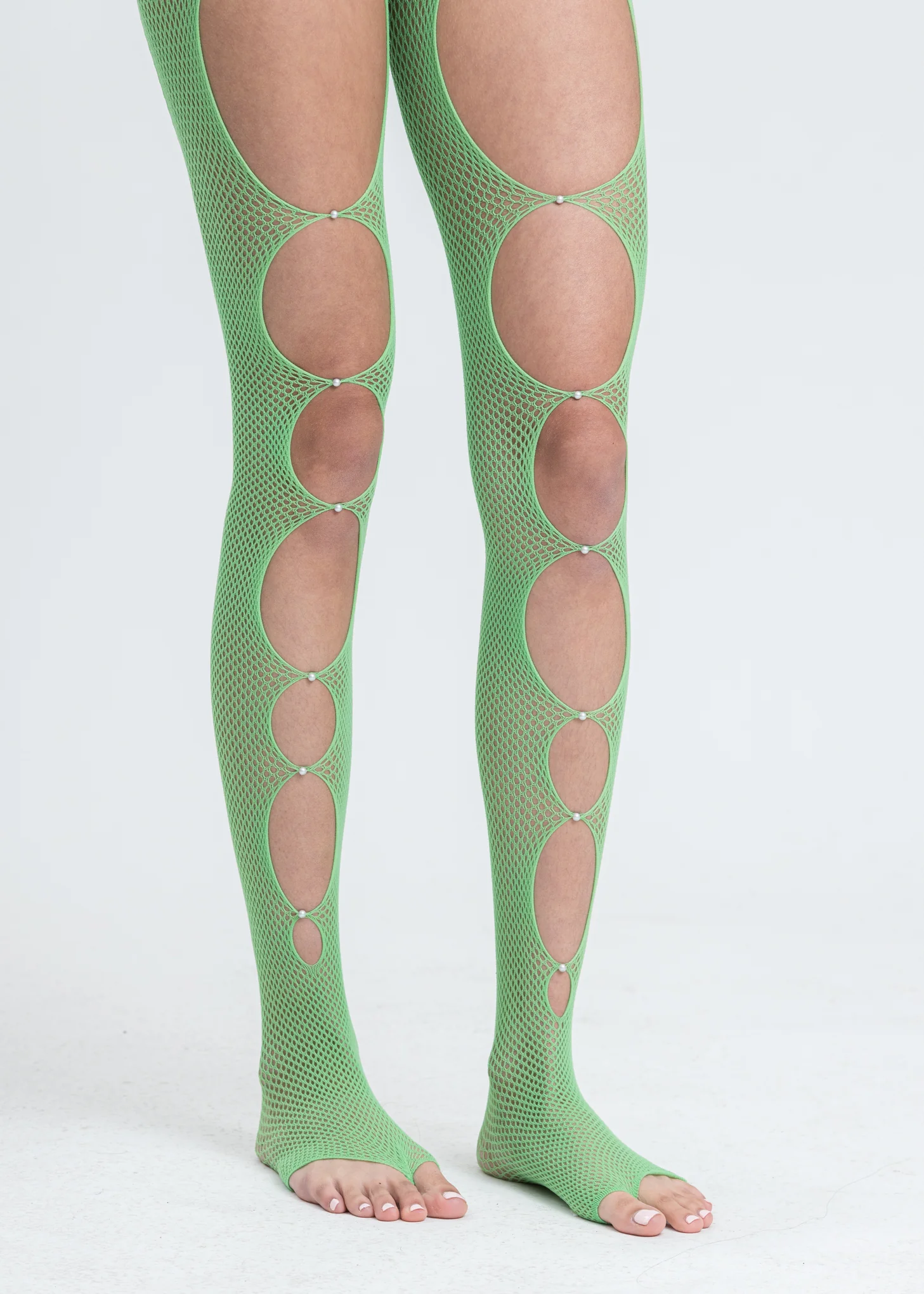 Lime Fishnet Stockings - Image 2