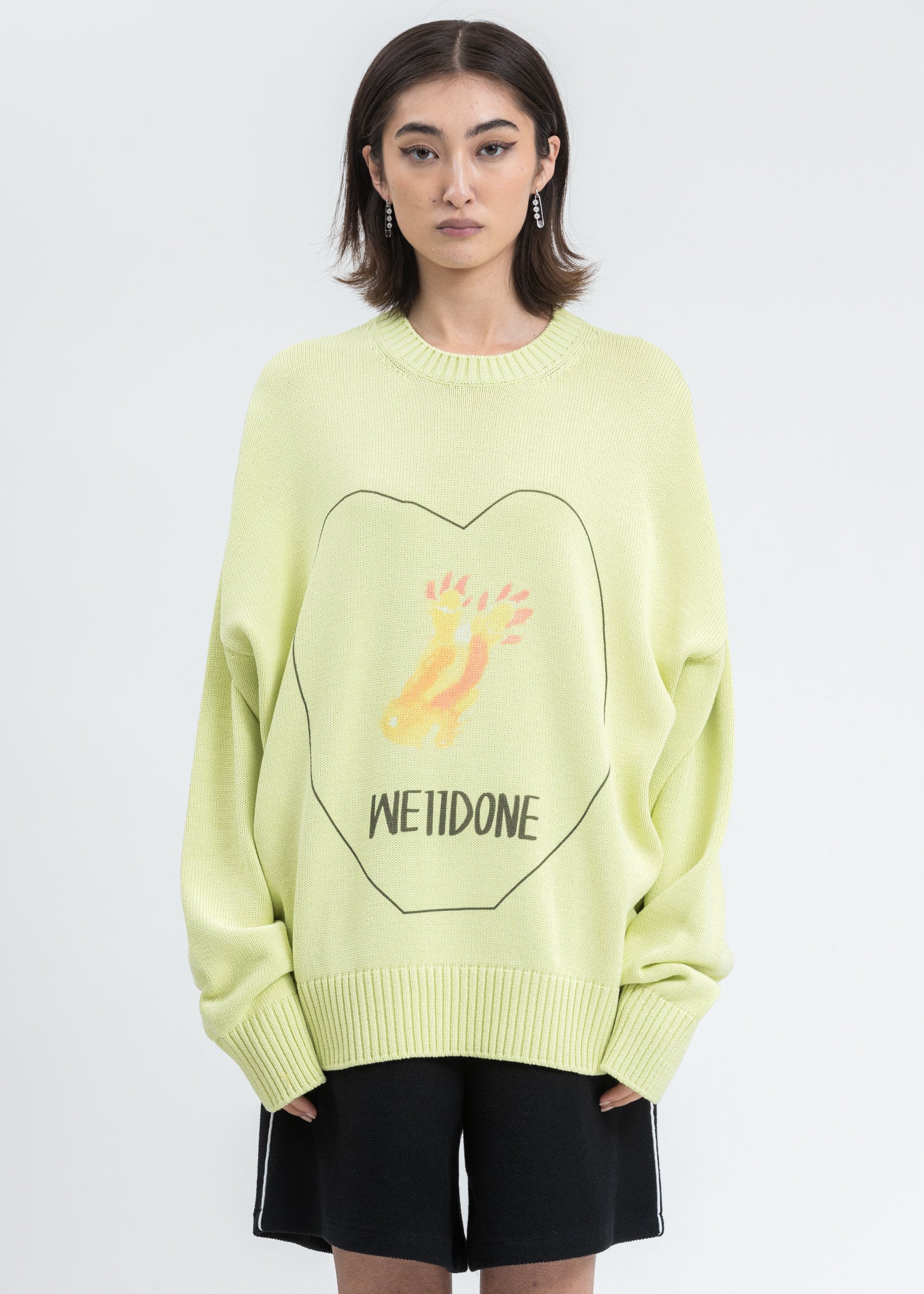 Lime Printed Knit Sweater