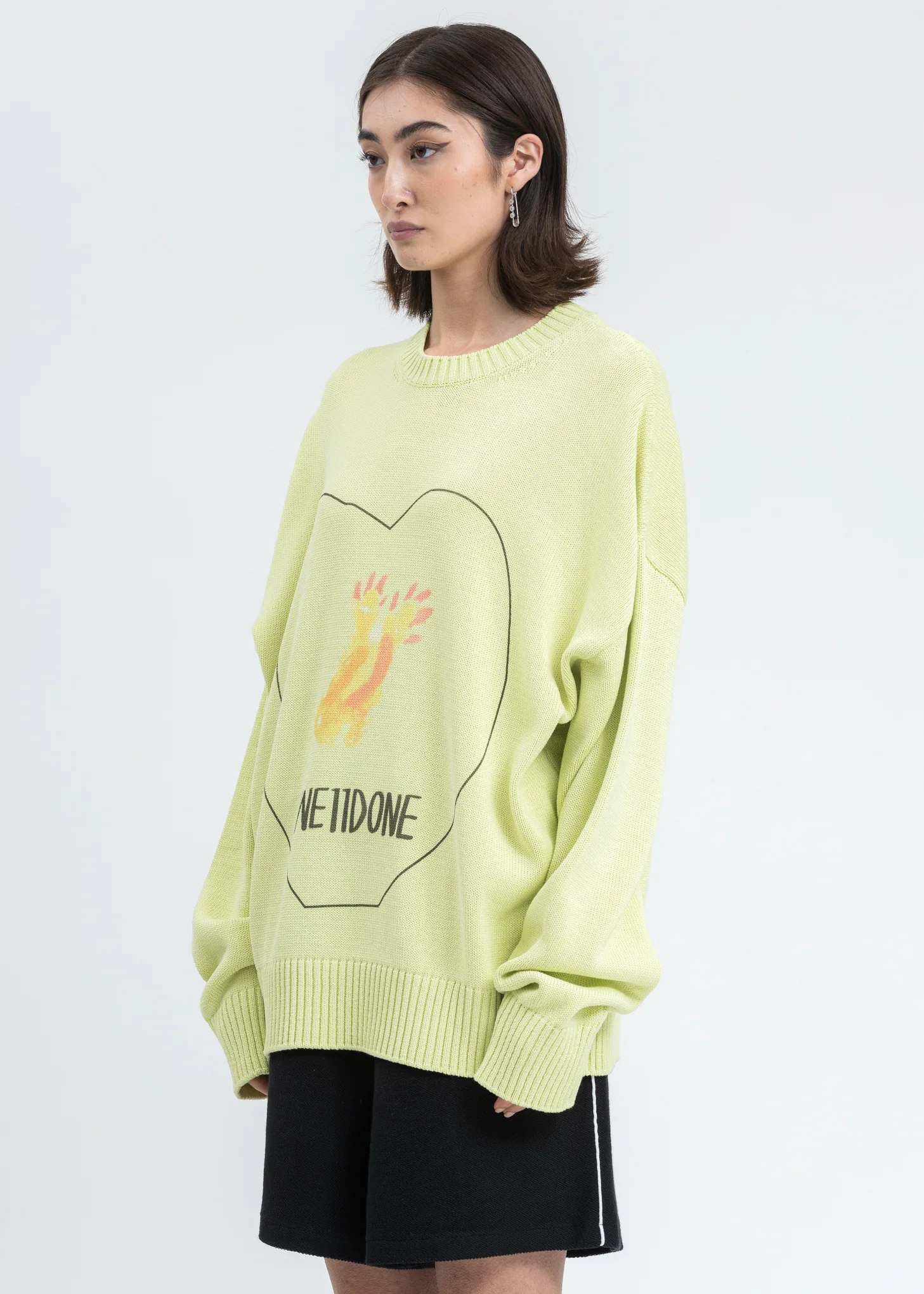 Lime Printed Knit Sweater - Image 2