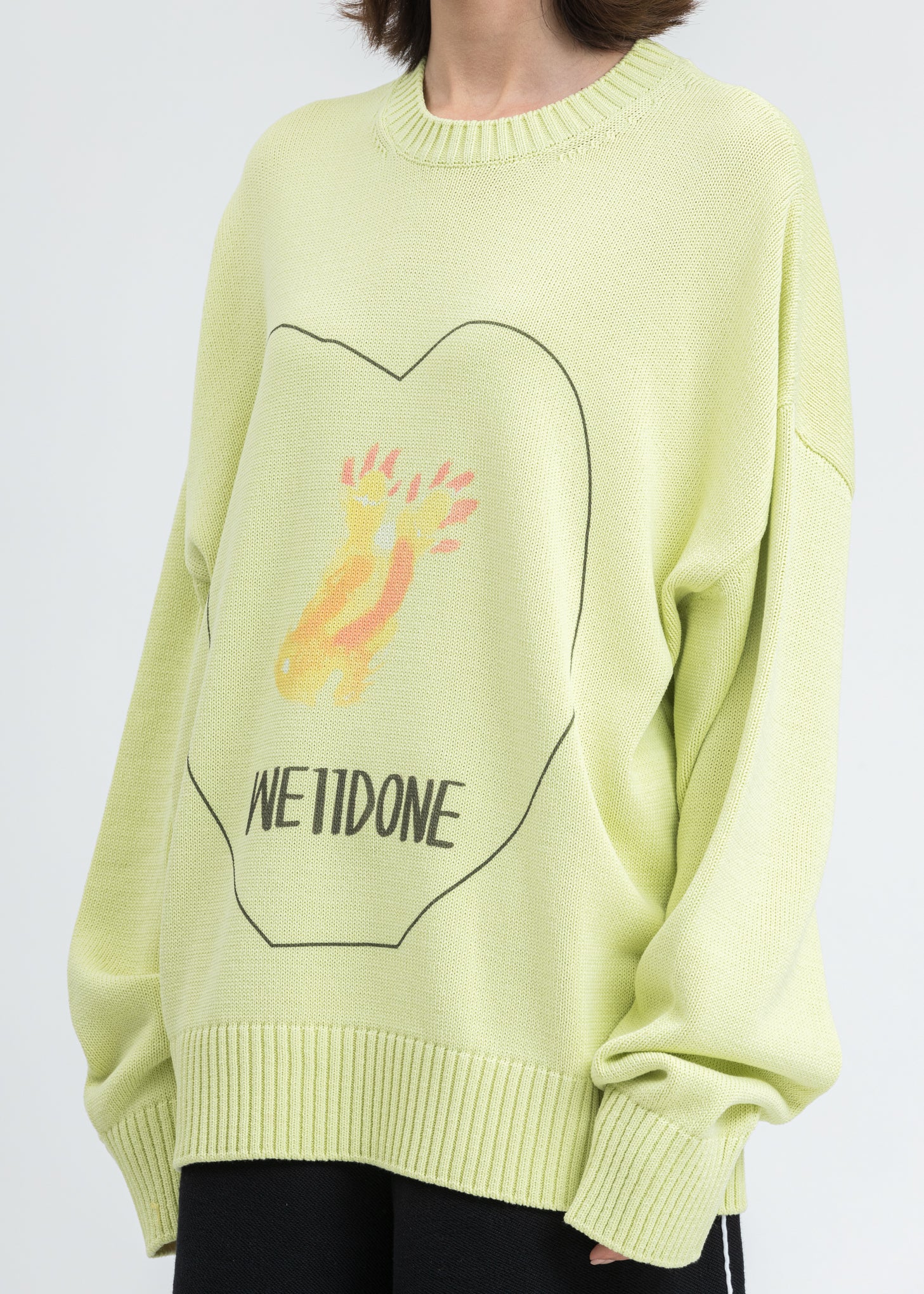 Lime Printed Knit Sweater - Image 4