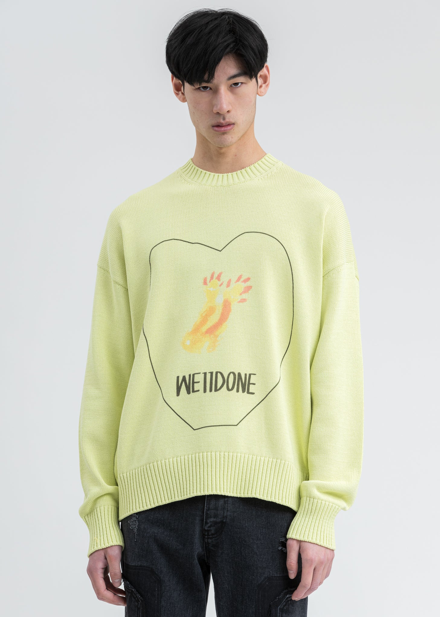 Lime Printed Knit Sweater