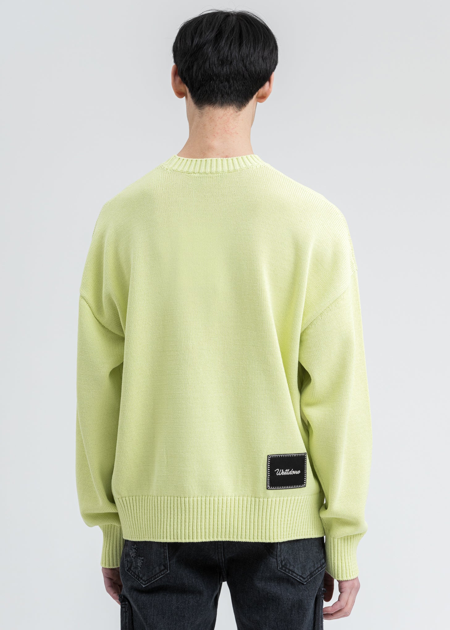 Lime Printed Knit Sweater - Image 3