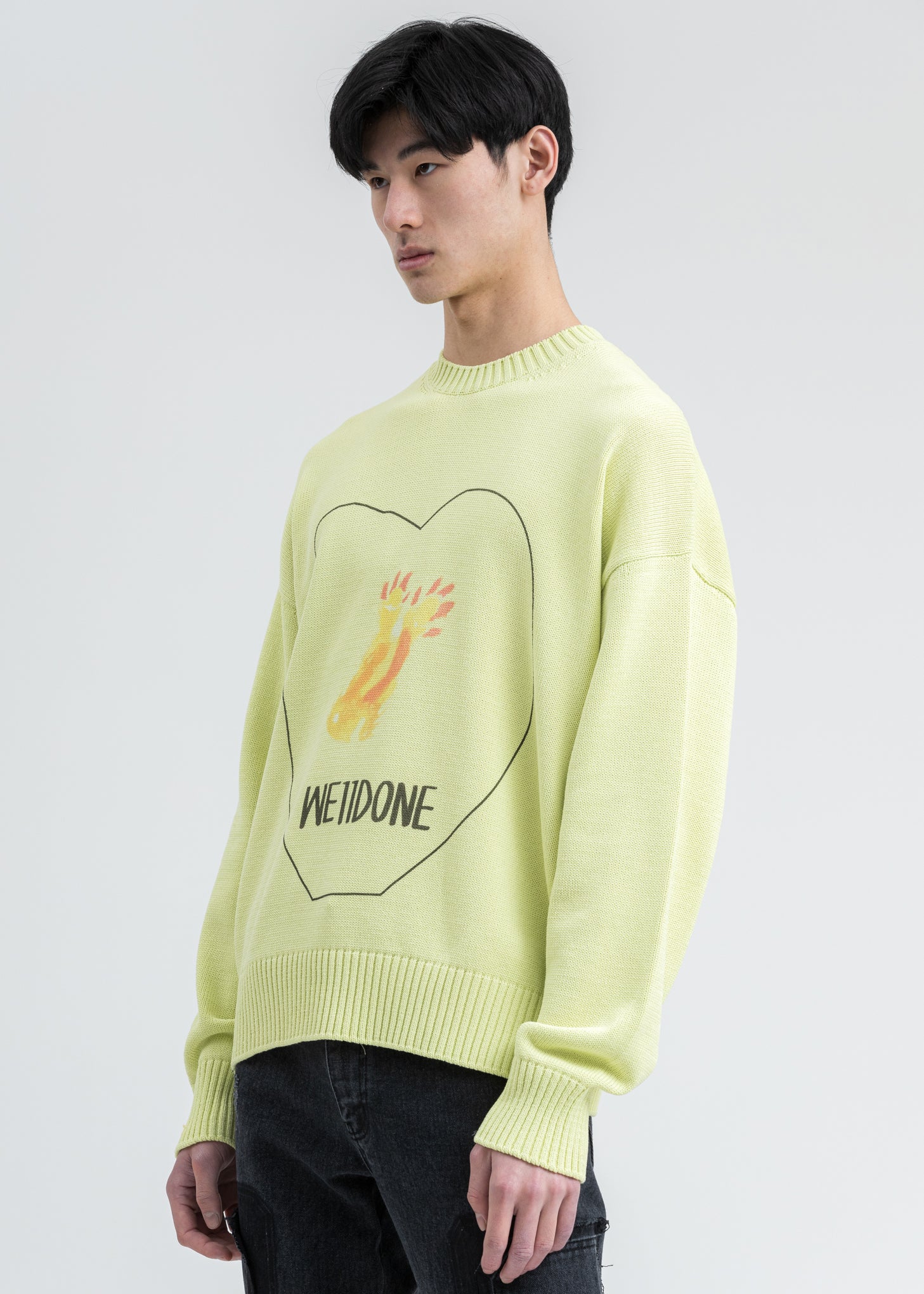 Lime Printed Knit Sweater - Image 4
