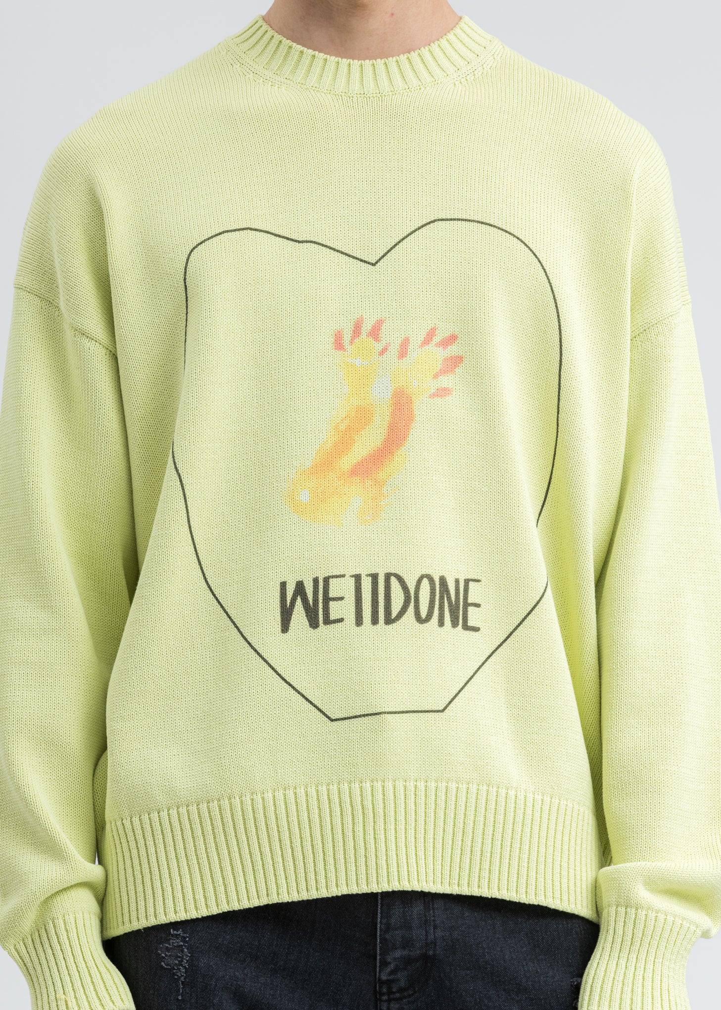 Lime Printed Knit Sweater - Image 5
