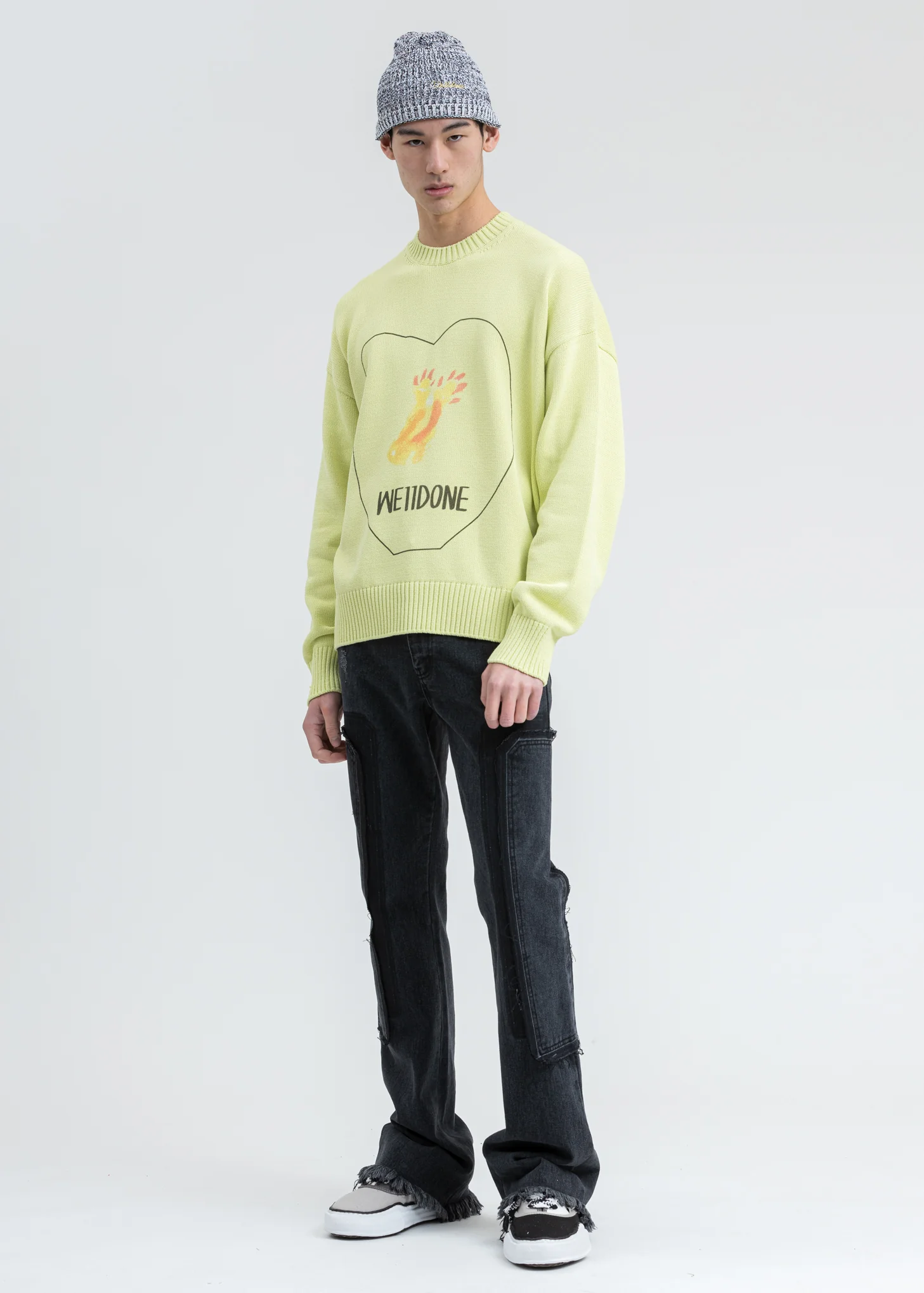 Lime Printed Knit Sweater - Image 6