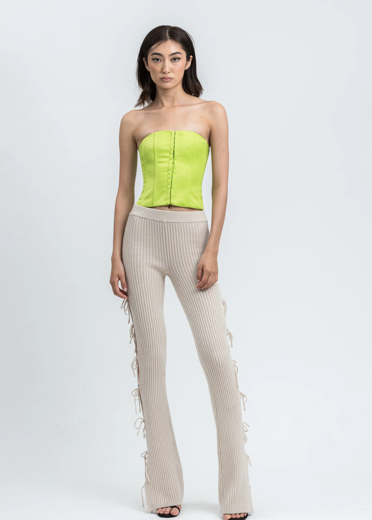 Lime Satin Corset - Image 5