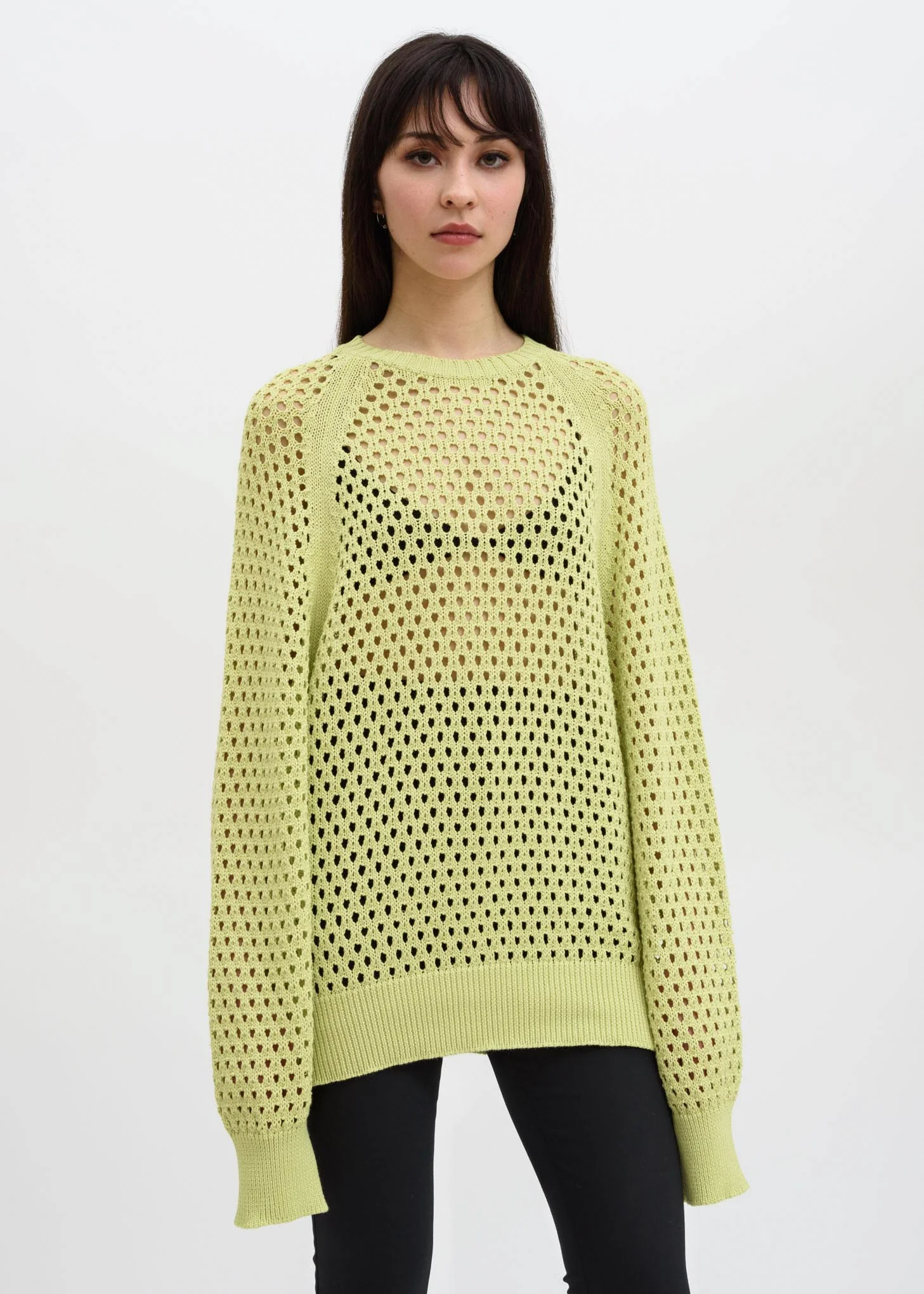 Lime Toby Crochet Sweatshirt