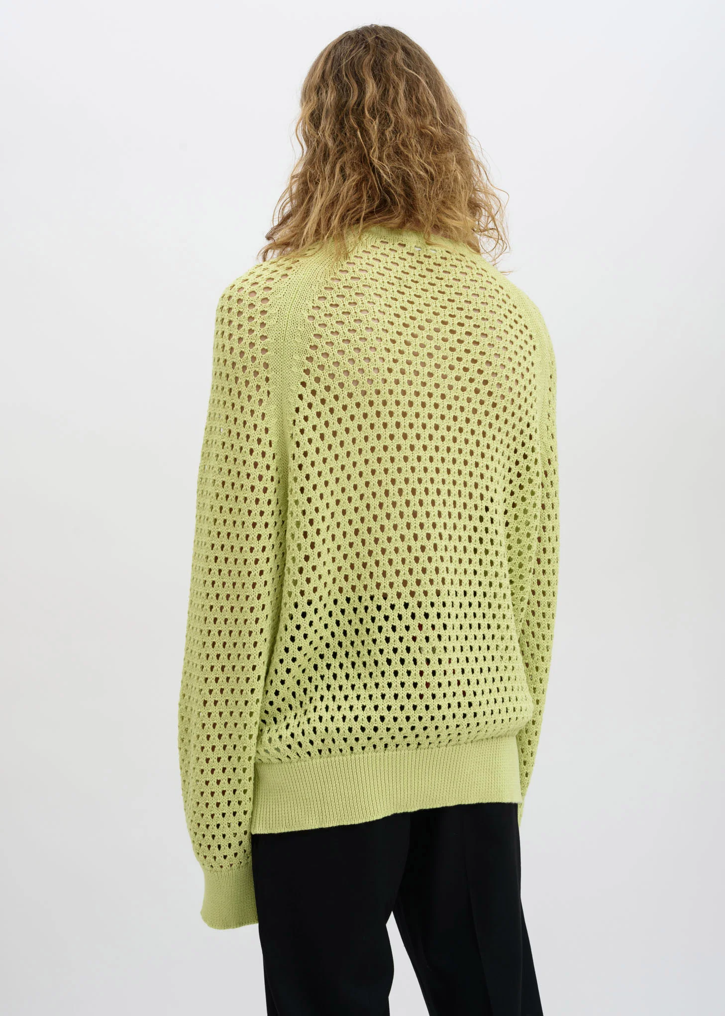 Lime Toby Crochet Sweatshirt - Image 2