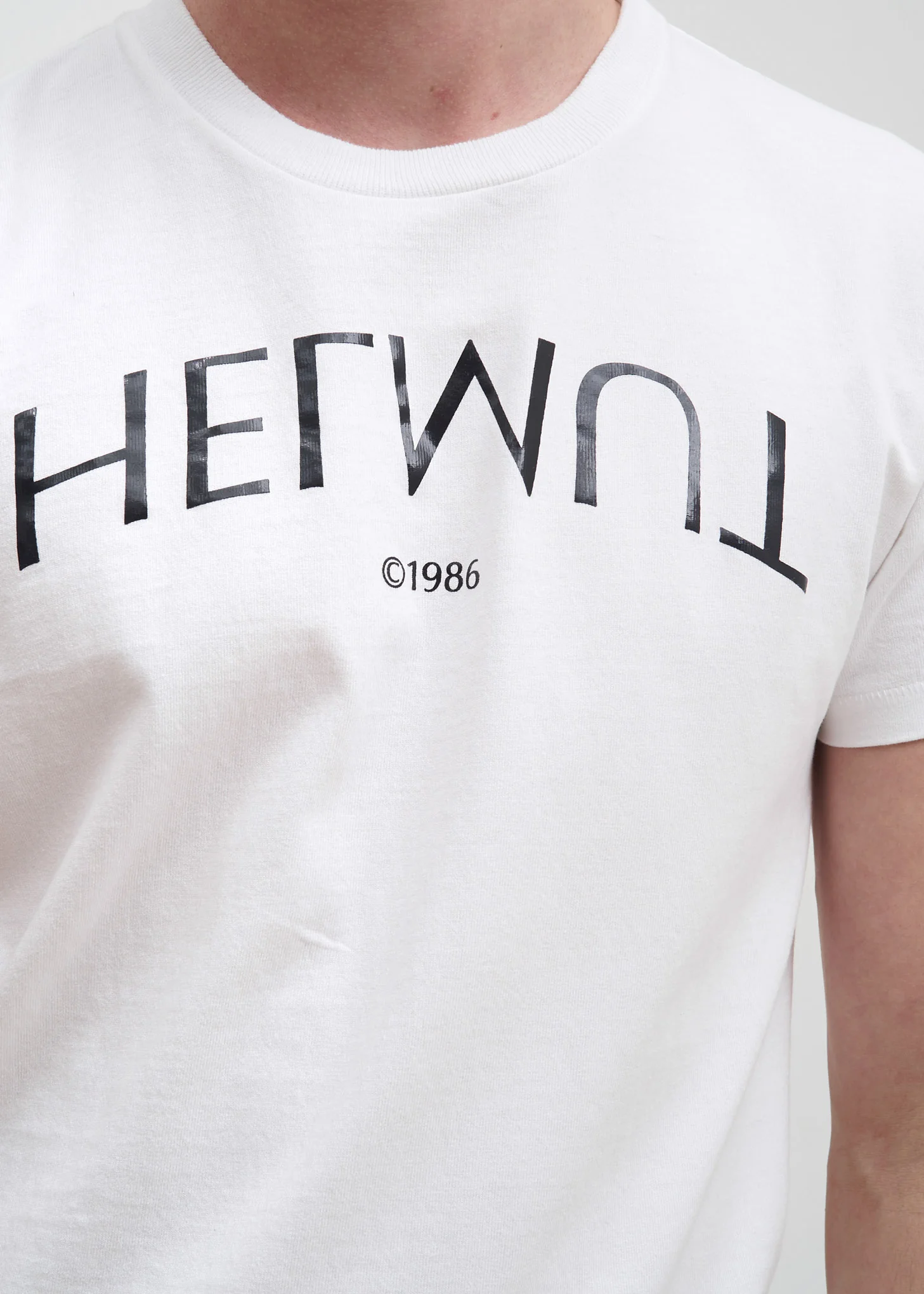 Chalk White Helmut Logo Hack Little Tee - Image 4