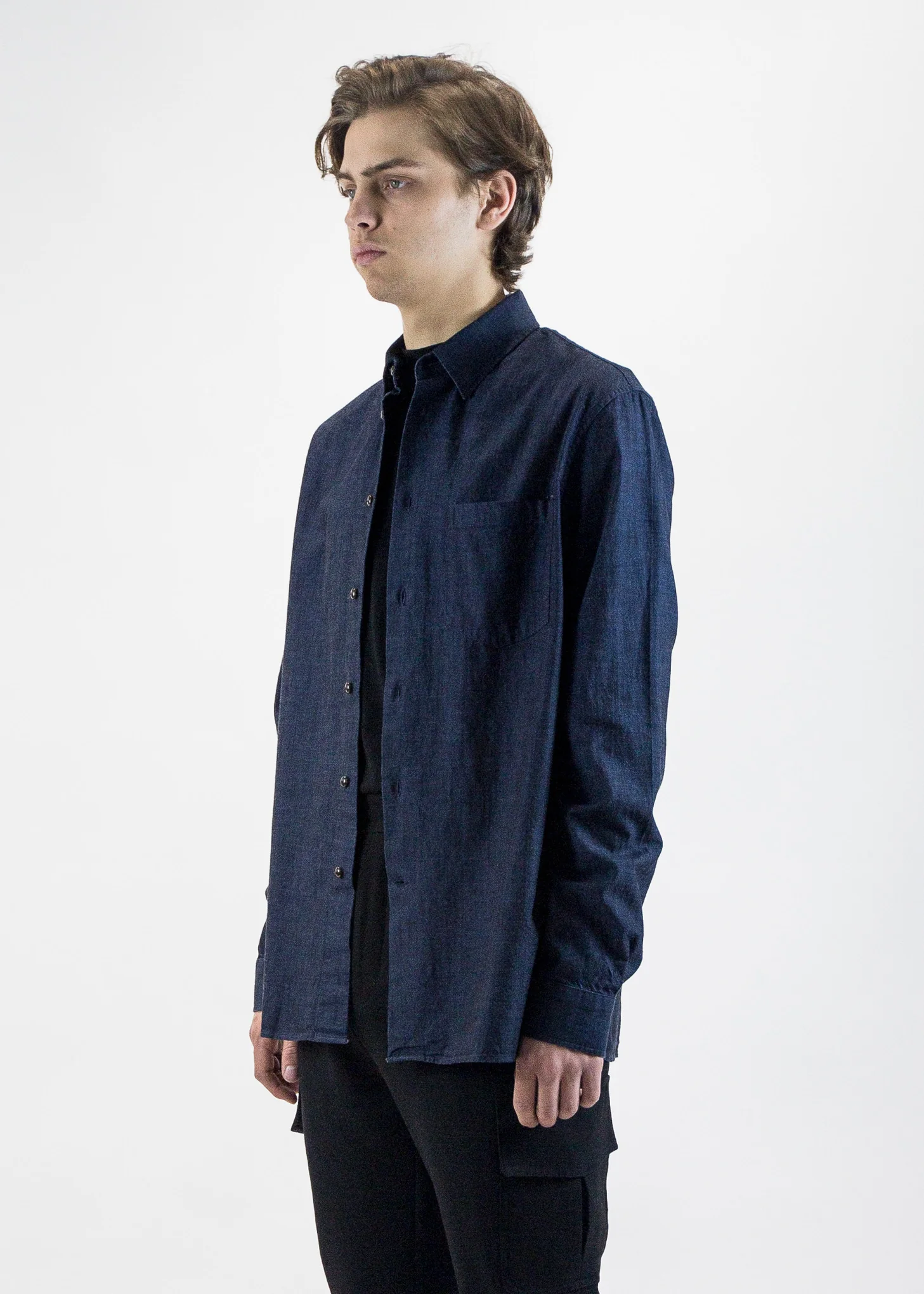 Lucas Black Overdye Indigo Shirt