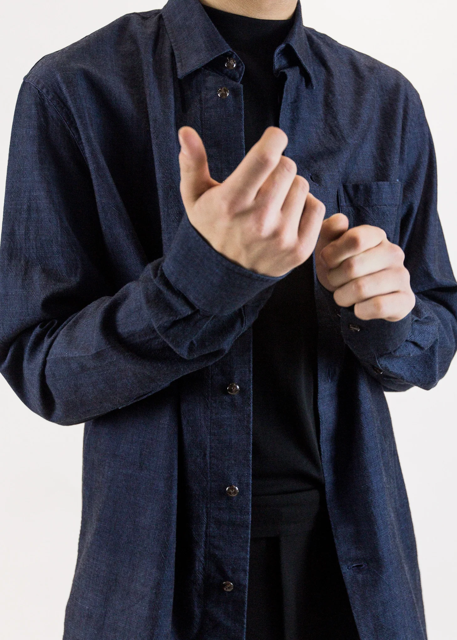 Lucas Black Overdye Indigo Shirt - Image 2