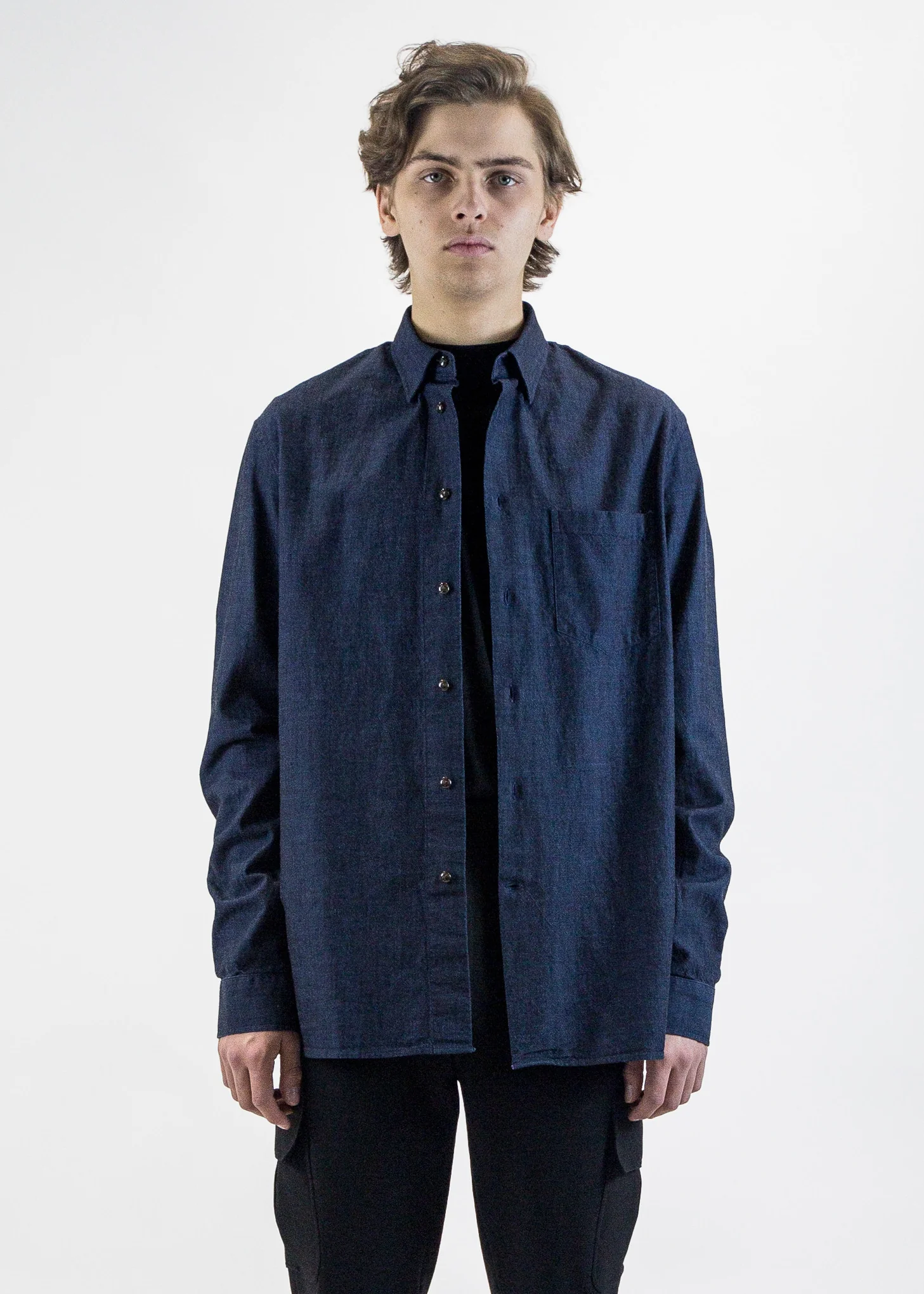 Lucas Black Overdye Indigo Shirt - Image 3