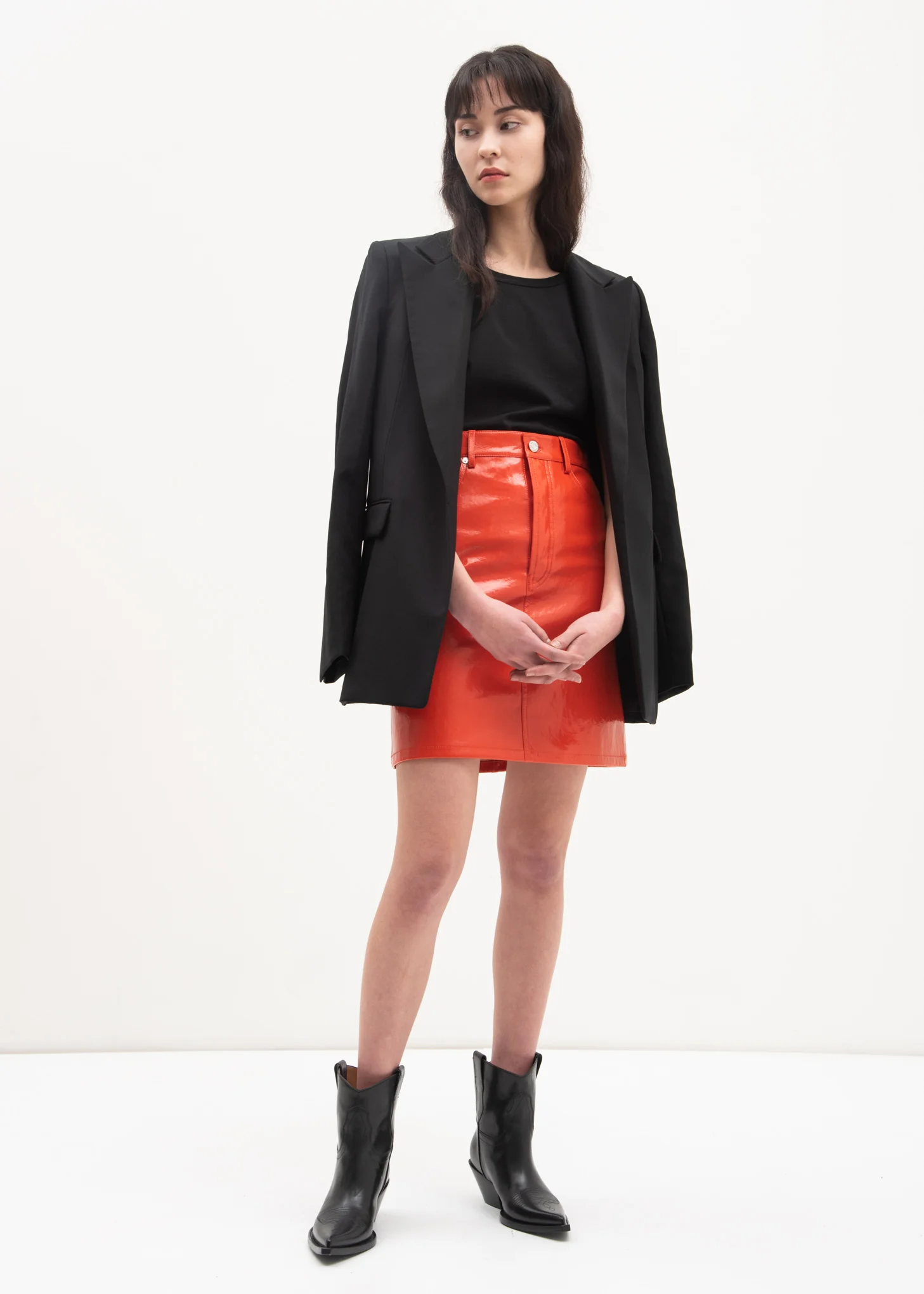 Magma Patent Five Pocket Leather Skirt - Image 2