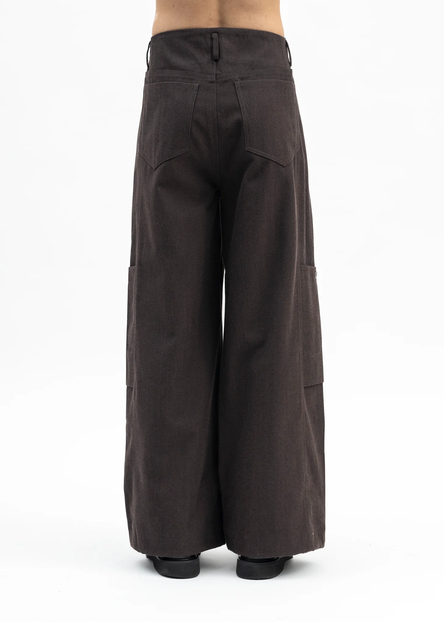 MAHOGAN MICRO HERRINGBONE PANELLED BONTAN TROUSERS - Image 3