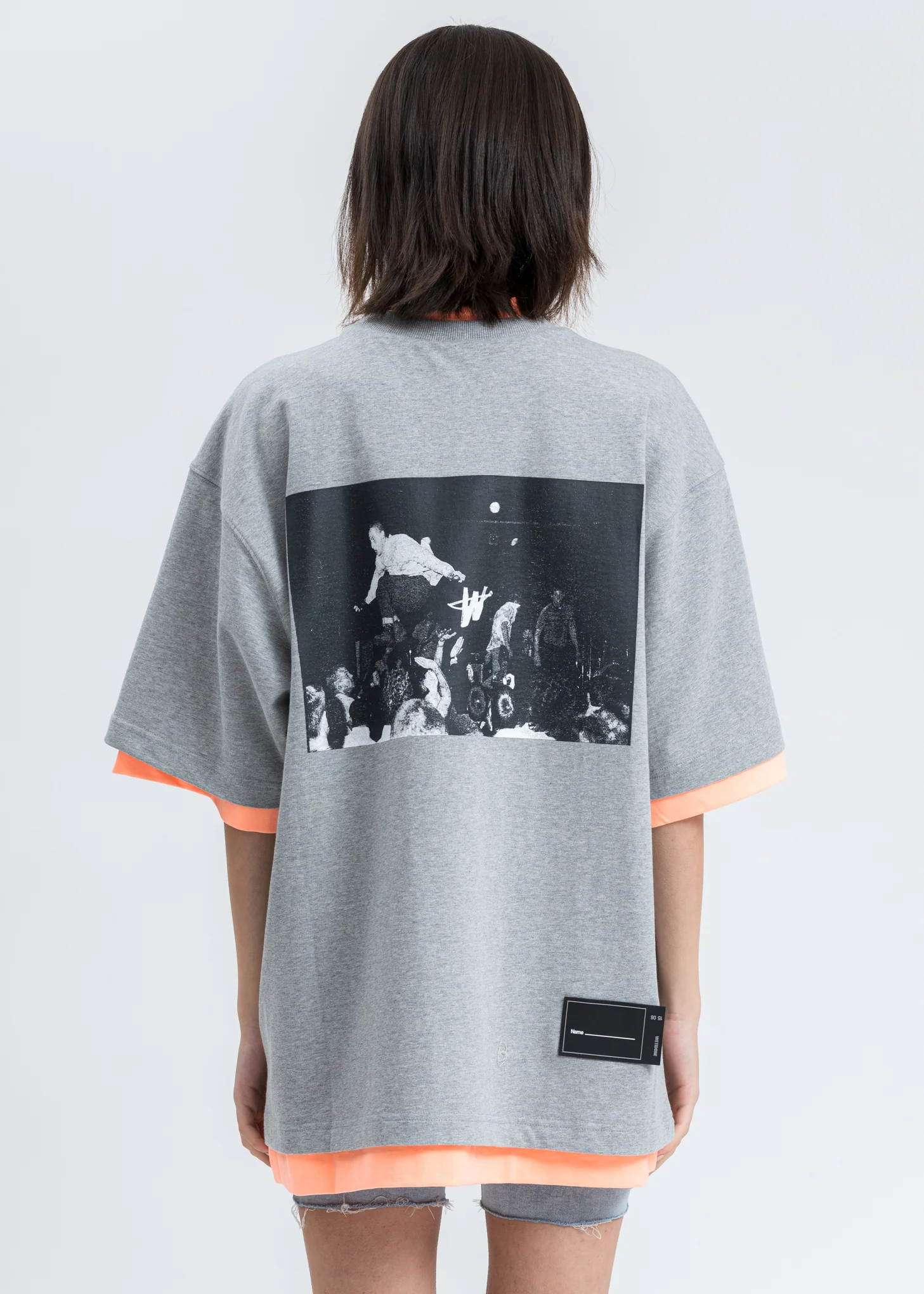 Melange And Neon Orange Reversible Gig T-shirt - Image 4