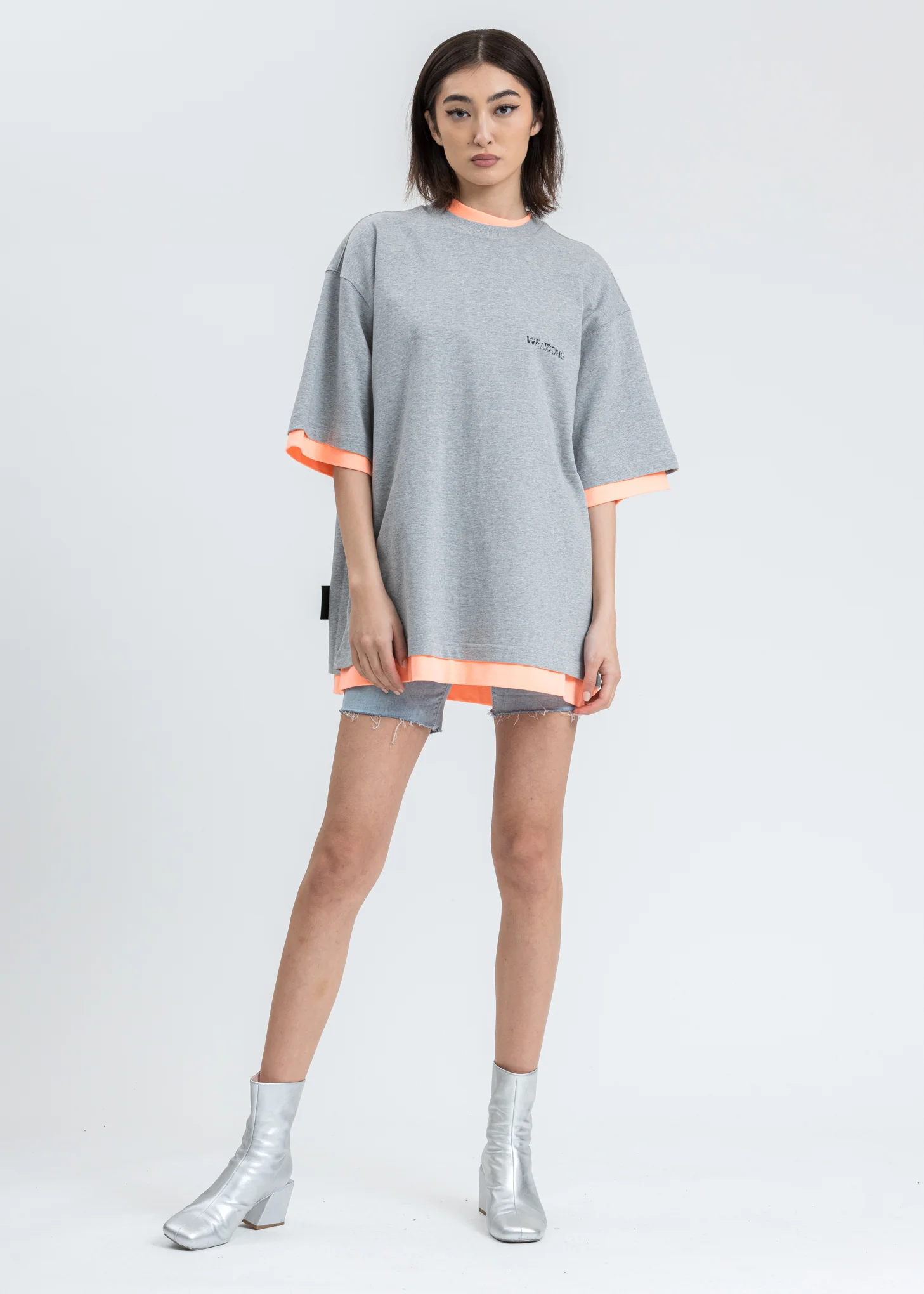 Melange And Neon Orange Reversible Gig T-shirt - Image 7