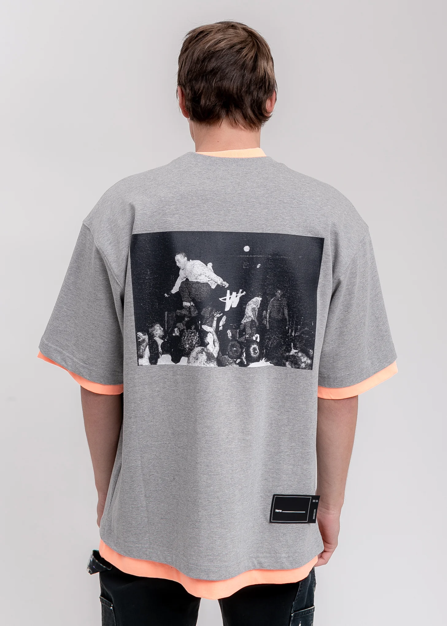 Melange And Neon Orange Reversible Gig T-shirt