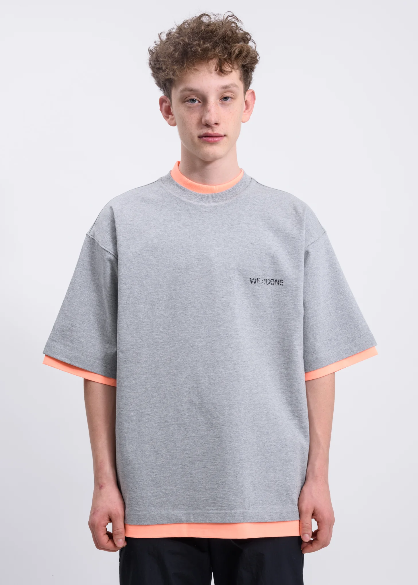 Melange And Neon Orange Reversible Gig T-shirt