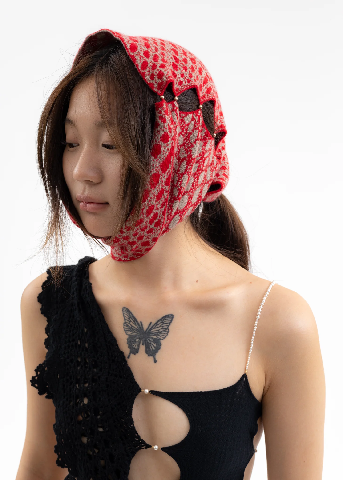 MERLOT & FICELLE JACQUARD CASHMERE SNOOD