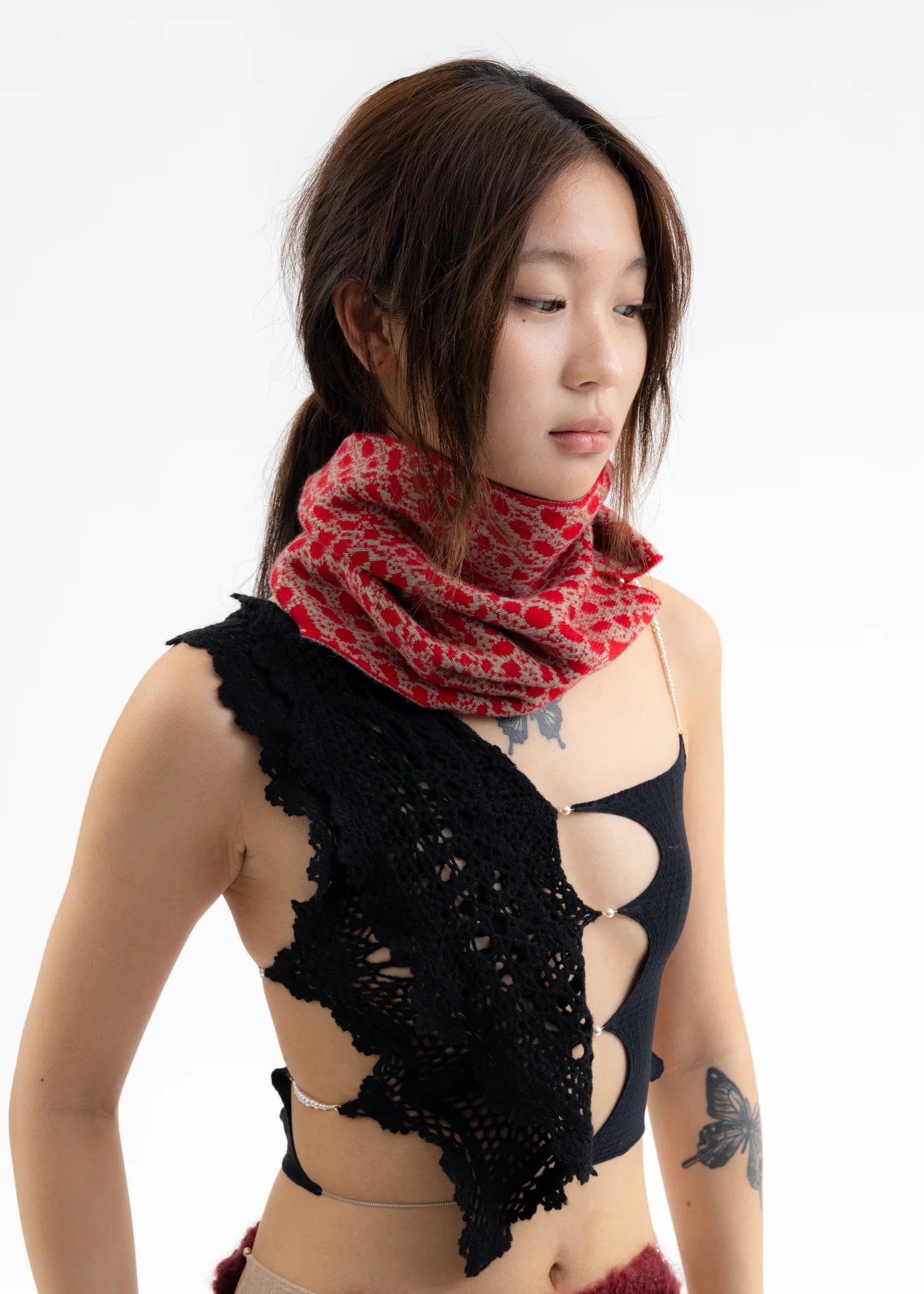 MERLOT & FICELLE JACQUARD CASHMERE SNOOD - Image 2