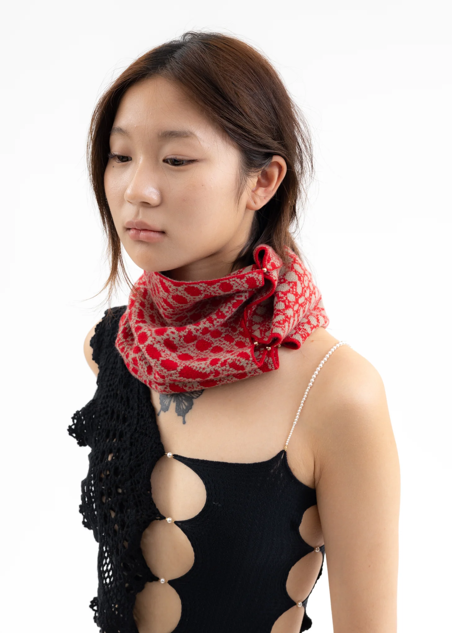 MERLOT & FICELLE JACQUARD CASHMERE SNOOD - Image 3