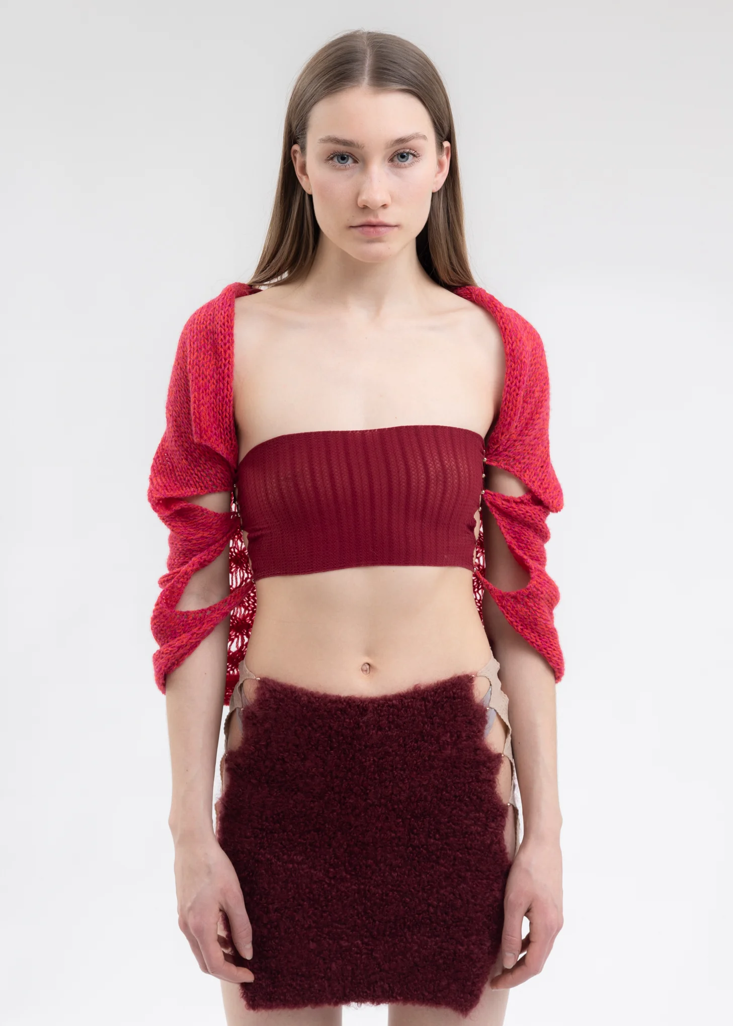 MERLOT TUBE TOP WITH CASHMERE SHAWL