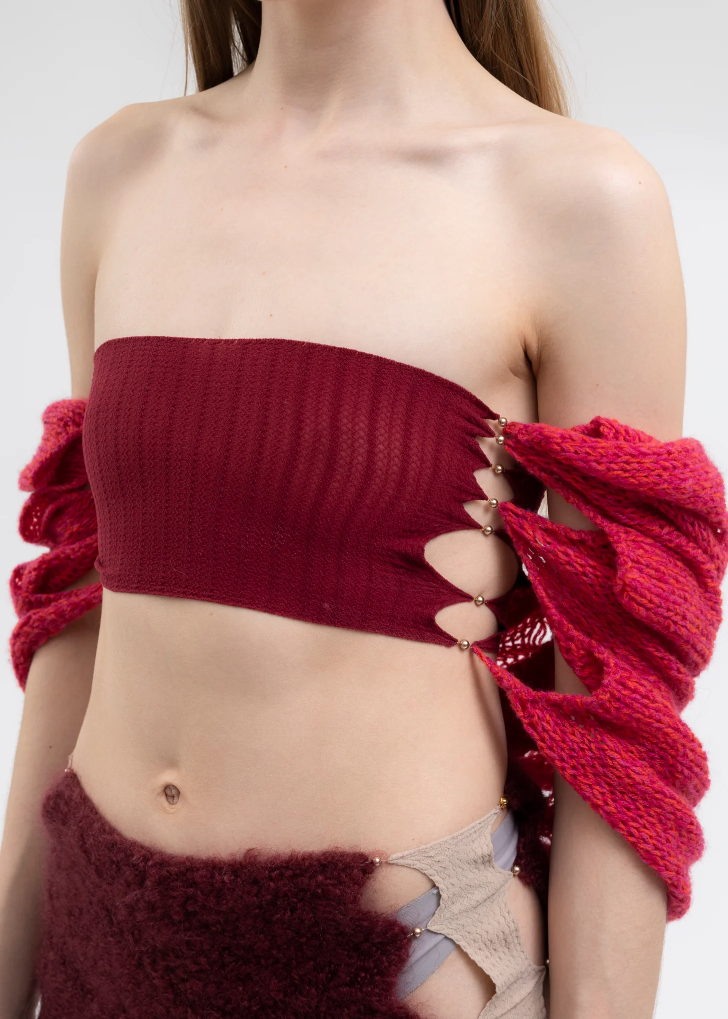MERLOT TUBE TOP WITH CASHMERE SHAWL - Image 4
