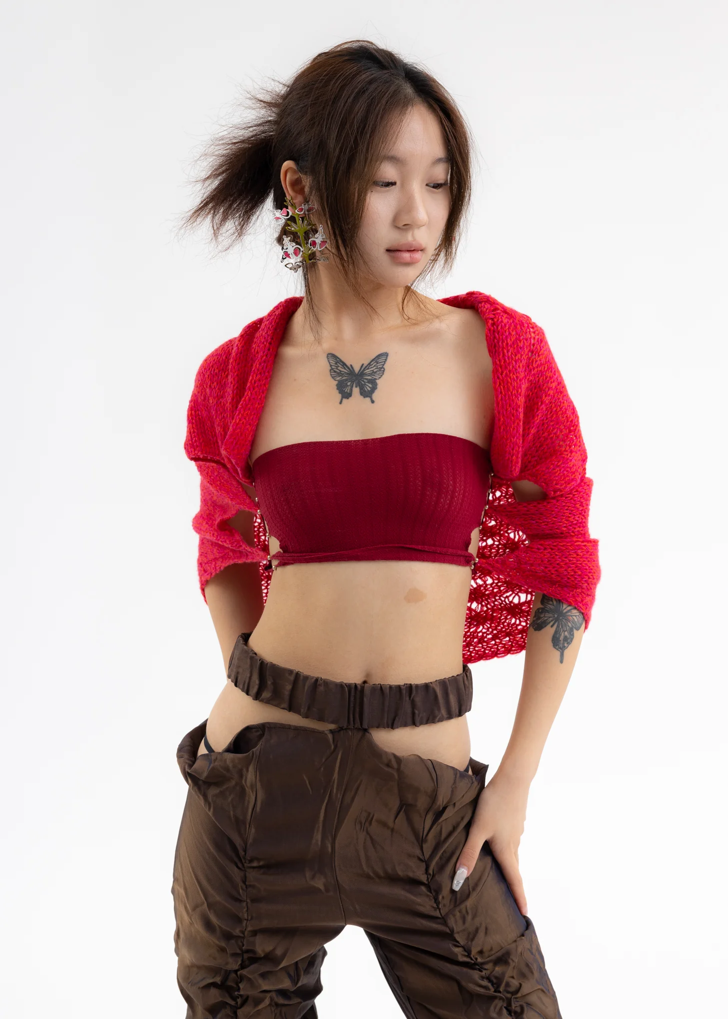 MERLOT TUBE TOP WITH CASHMERE SHAWL - Image 6