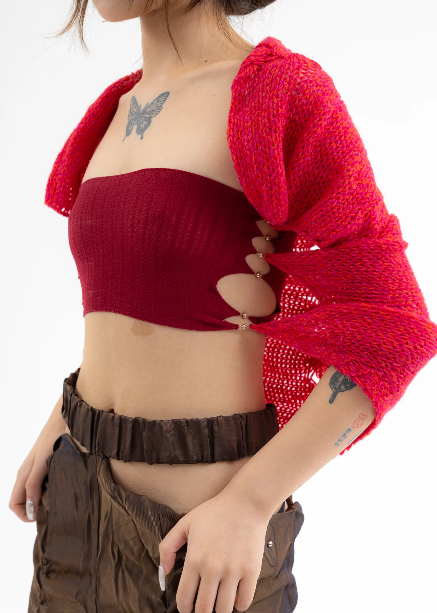MERLOT TUBE TOP WITH CASHMERE SHAWL - Image 9