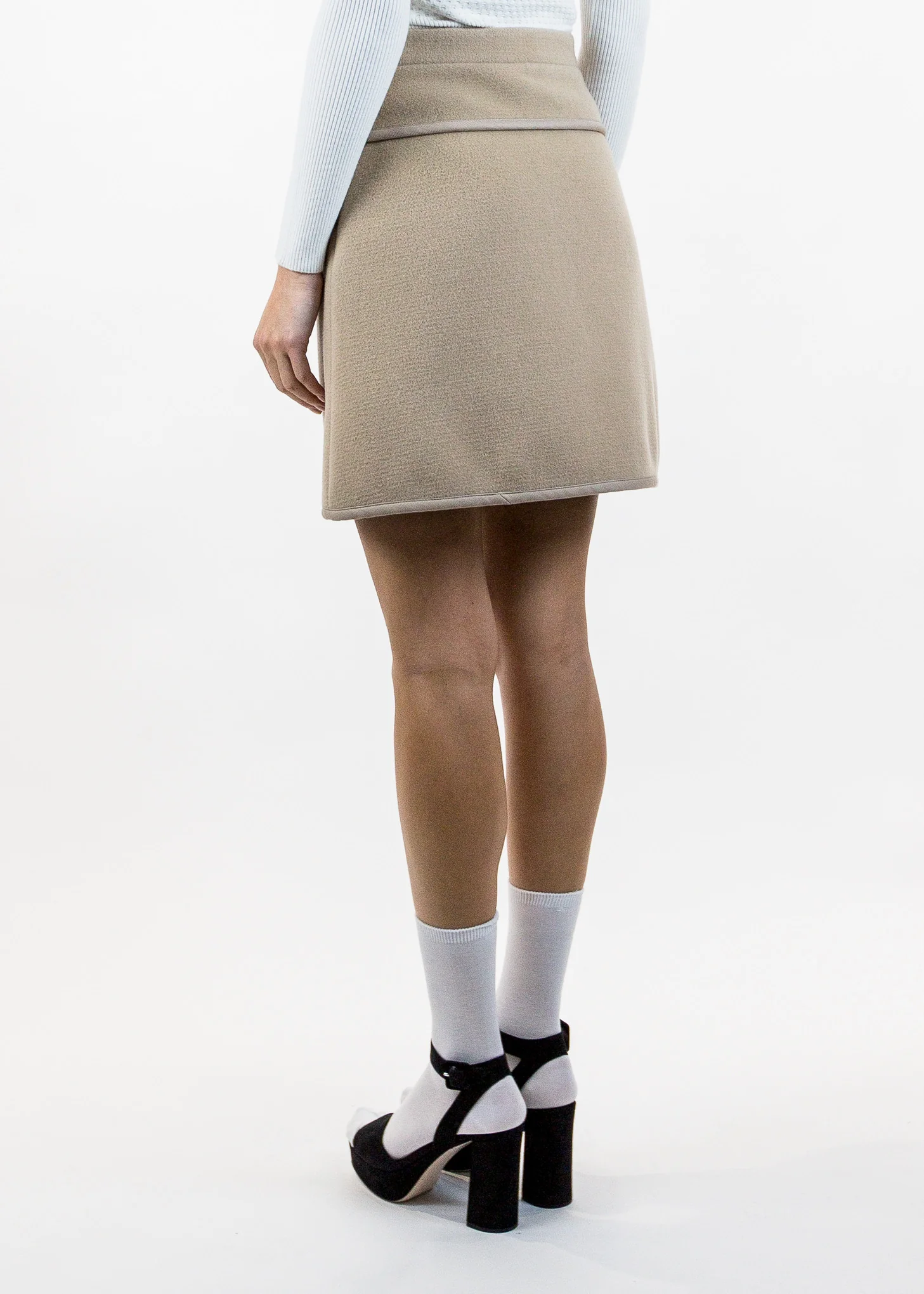 Camel Mini Felted Toggle Skirt - Image 4