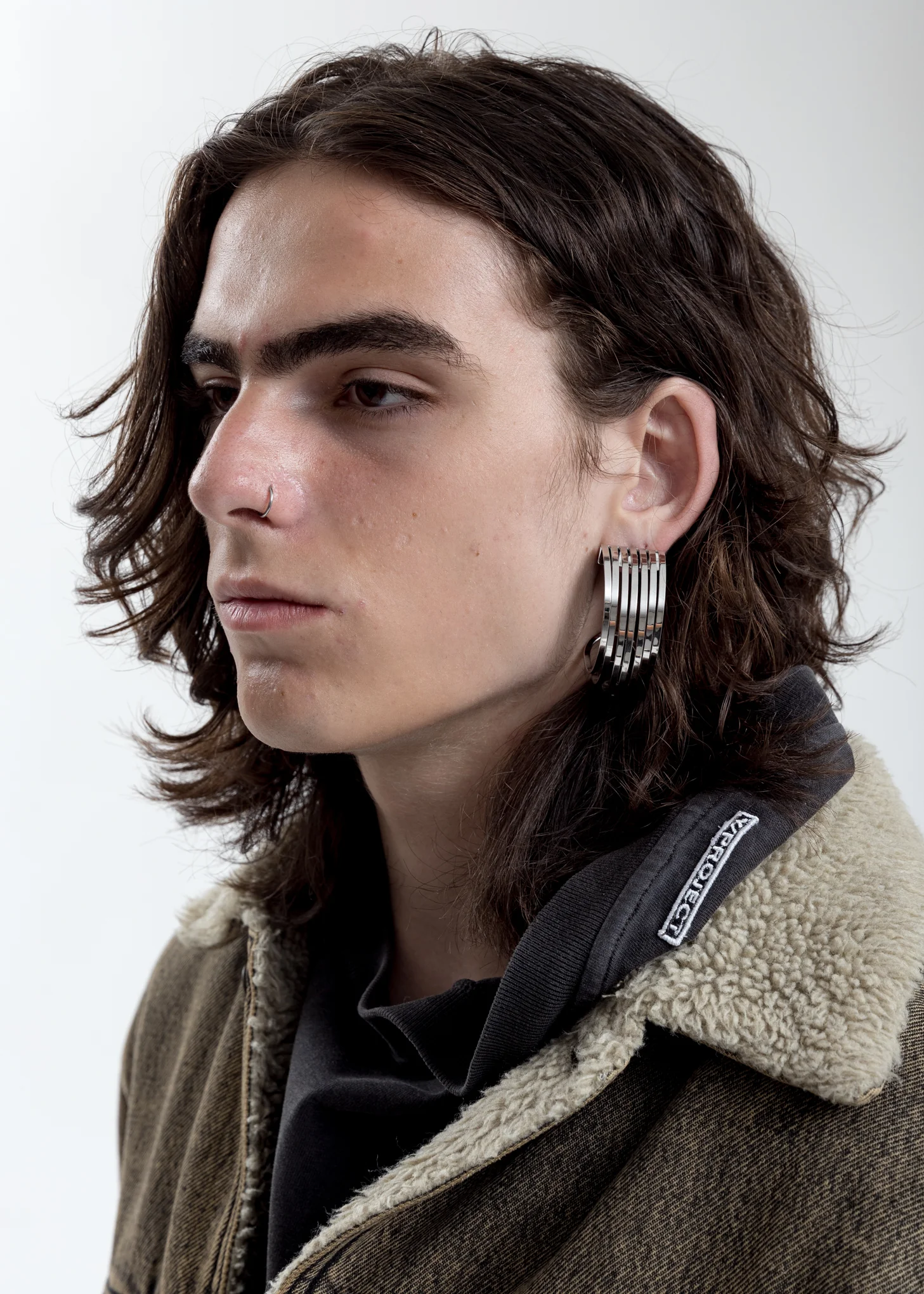 Mini Silver Deconstructed Hoop Earrings (Single) - Image 2