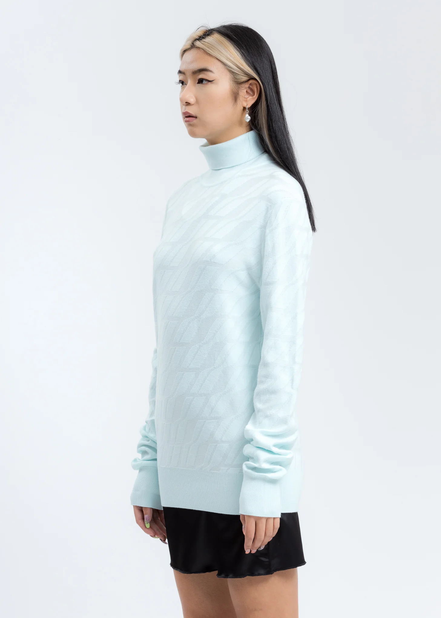 Mint Allover Logo Turtleneck - Image 2