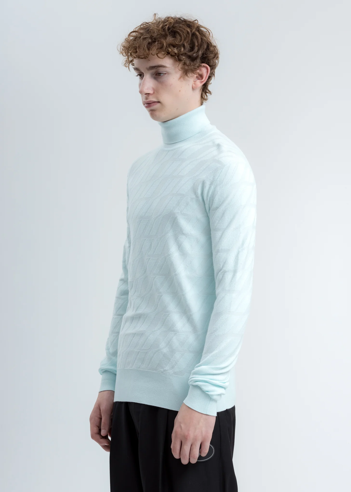 Mint Allover Logo Turtleneck - Image 3