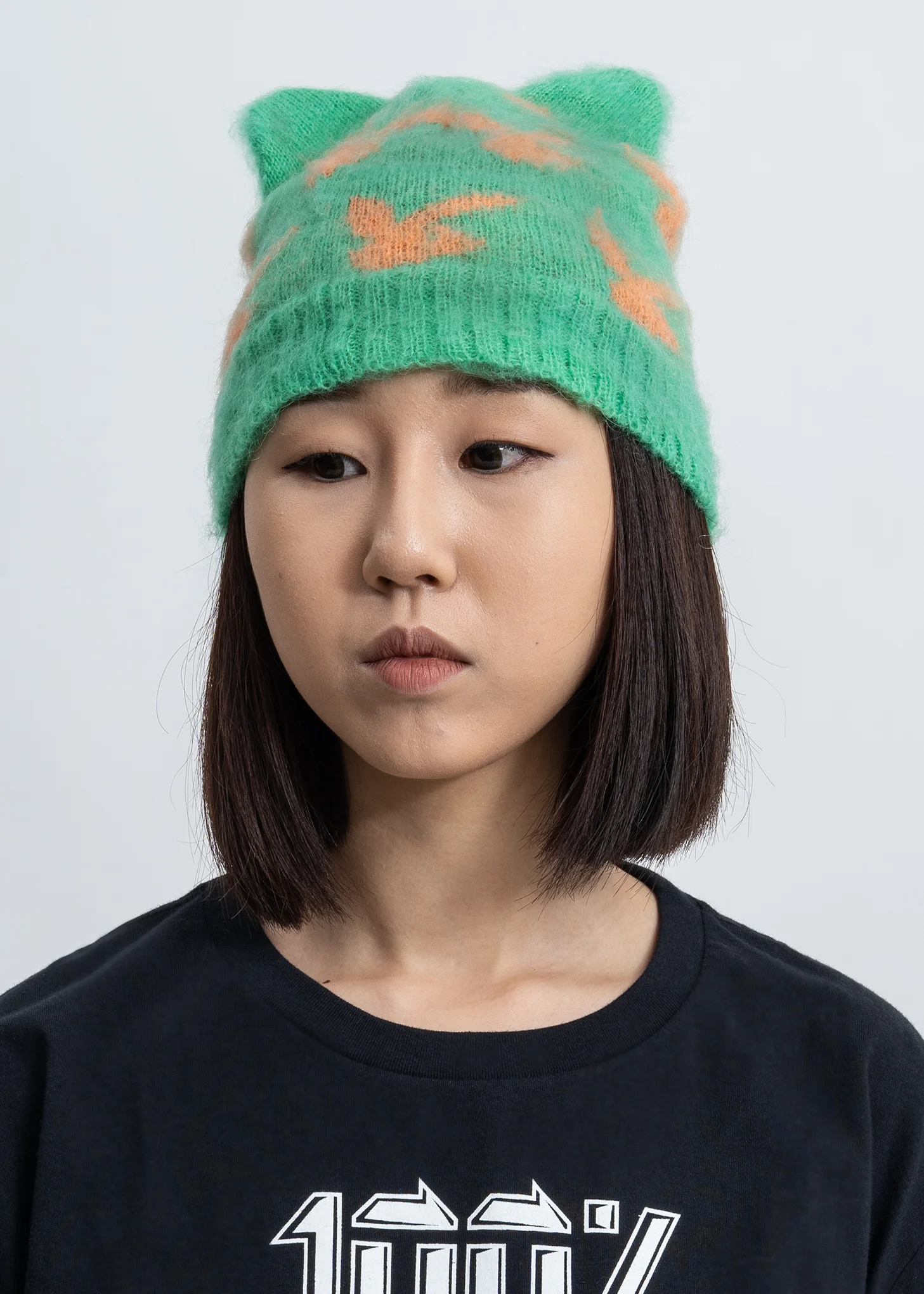 Mint And Orange Peace Cat Hat