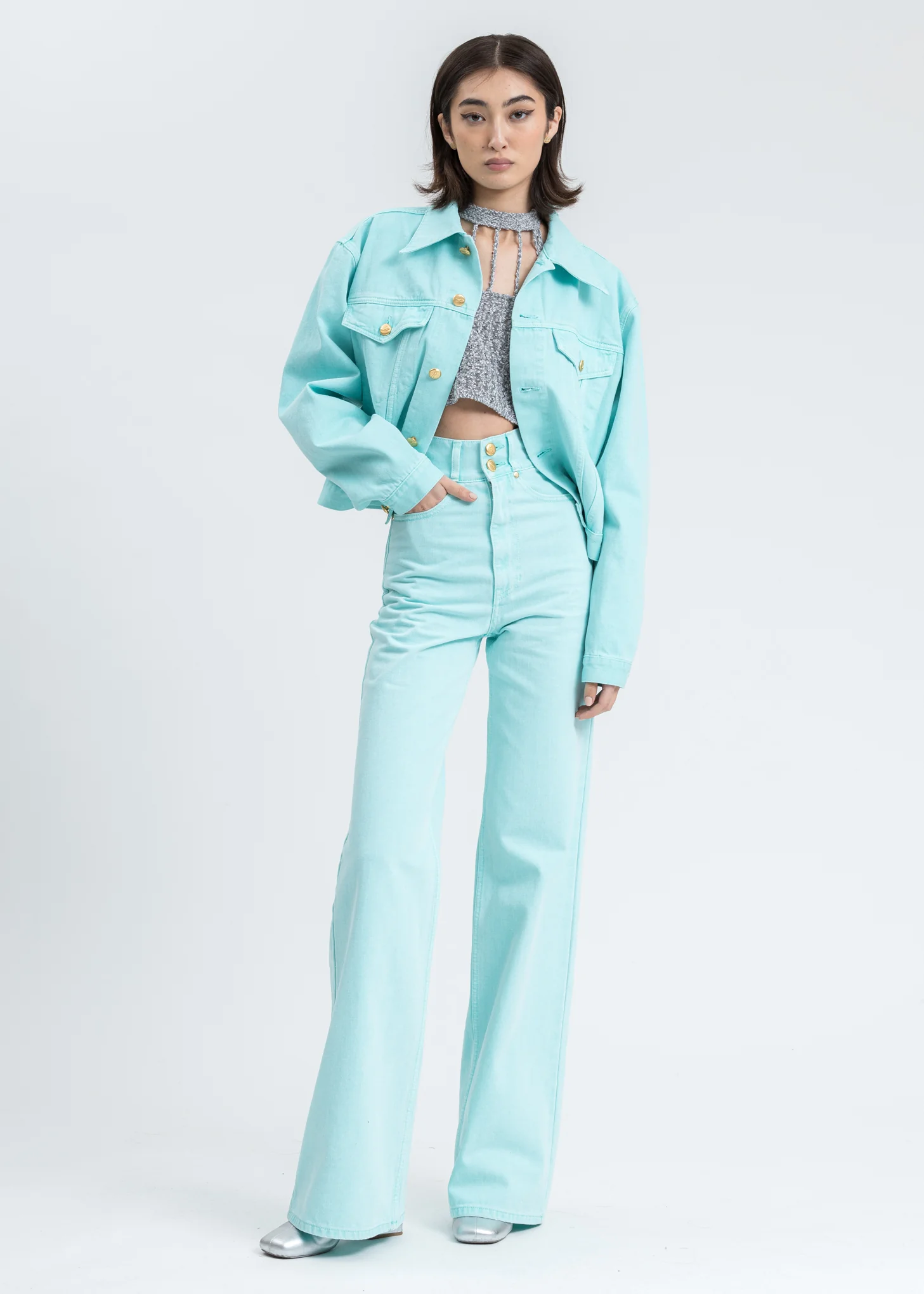 Mint Basic Short Denim Jacket - Image 7