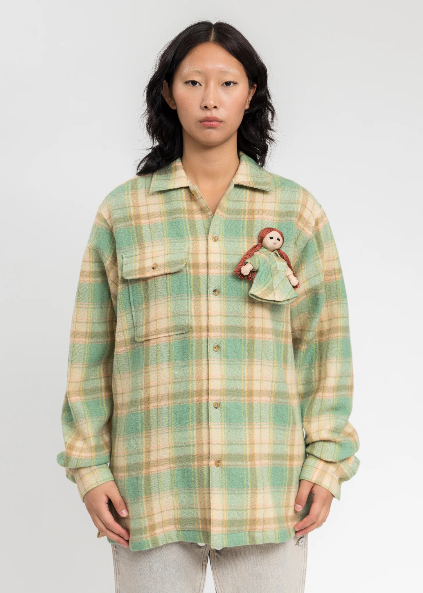 Mint Check Shirt With My Doll